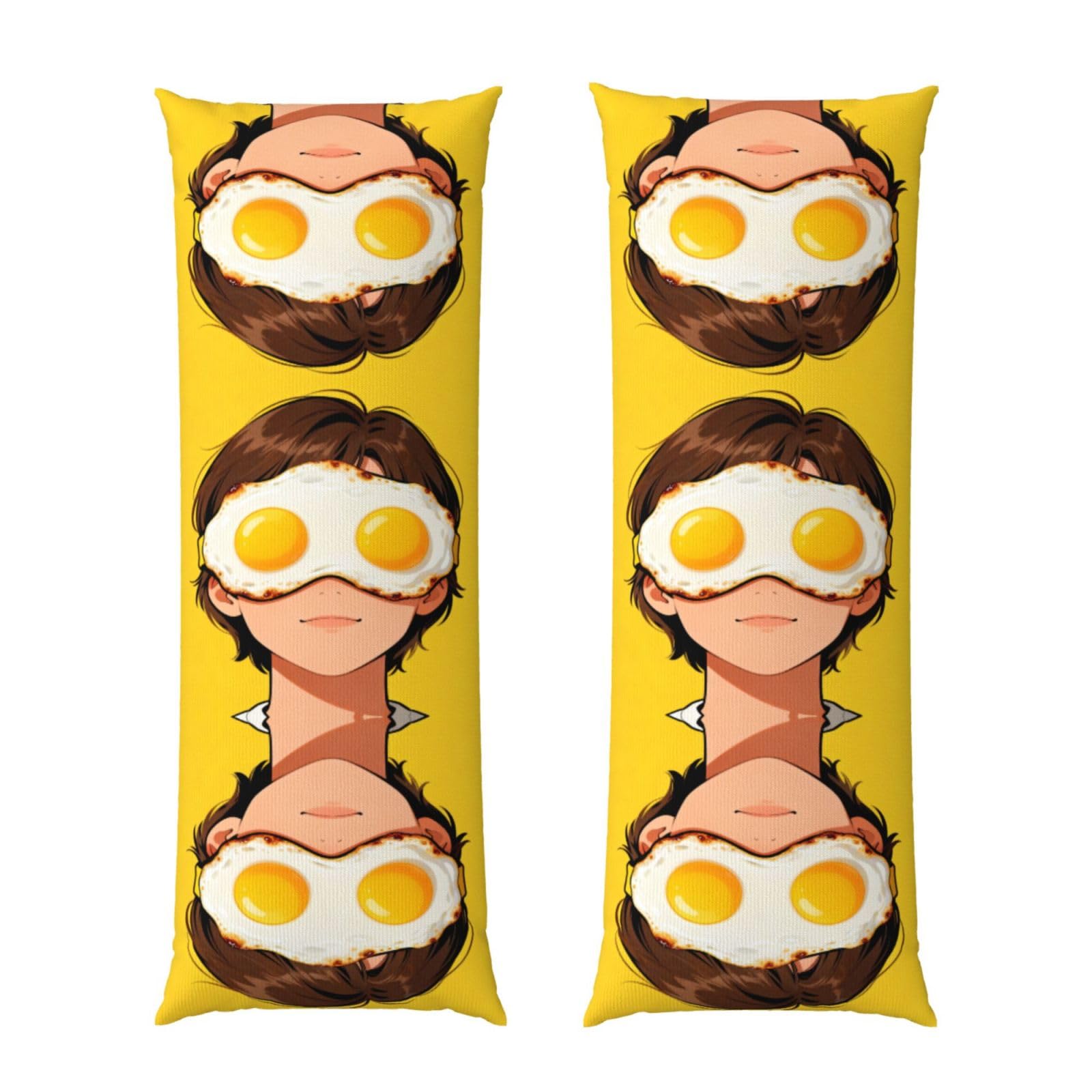Fried Egg Eye Mask Body Pillowcase 20x60-Ultra Soft Plush Long Pillow Cover with Hidden Zip for Sleeping