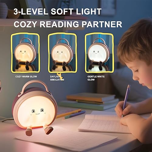 Miniatura 3 de Luz nocturna para niños, lámpara de mesa y mesita de noche inalámbrica táctil portátil para guardería, lactancia materna, dormitorio, 3 niveles de
