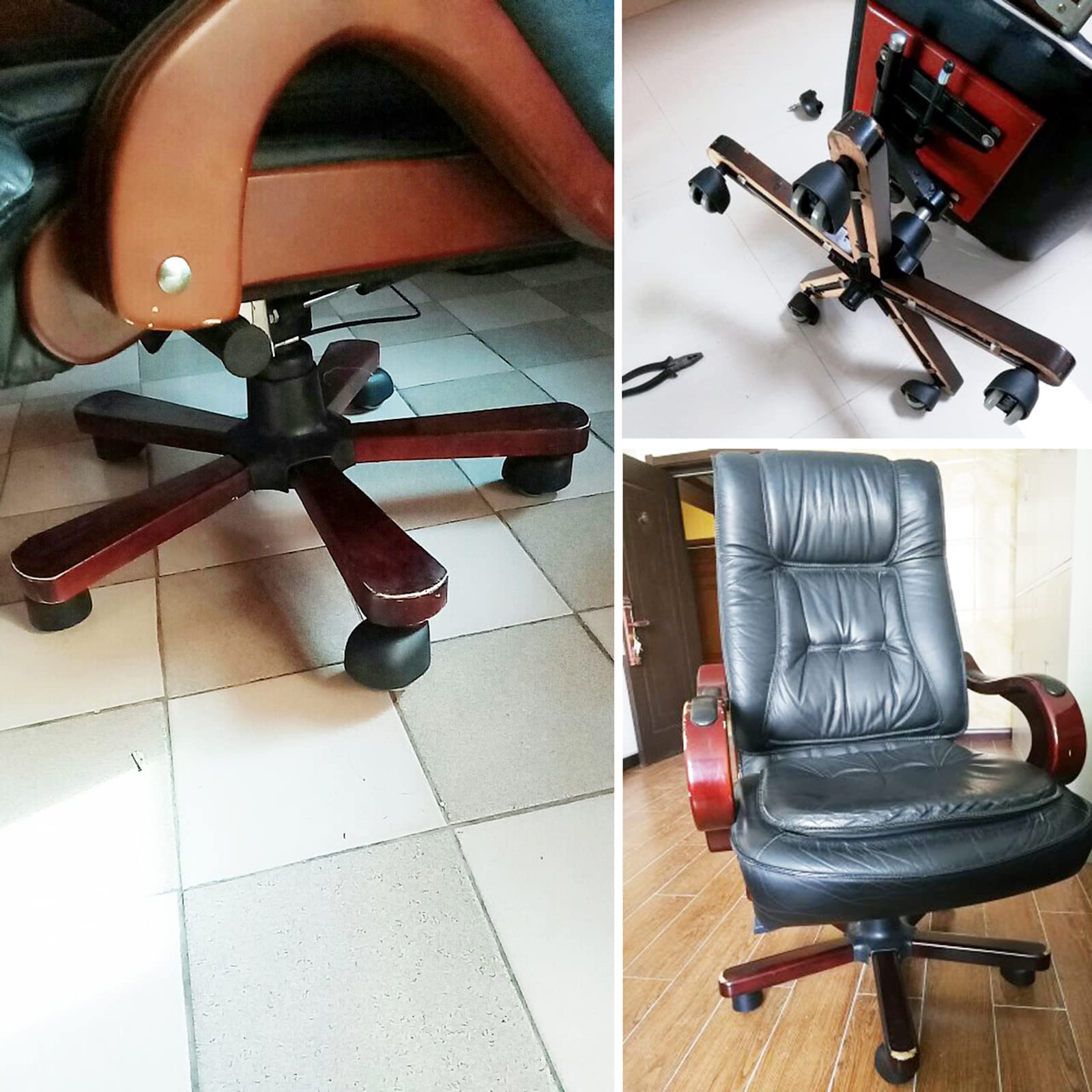 Set Di 5 Rotelle Sedia Ufficio 11Mmx22Mm, Rotazione A 360 - 2