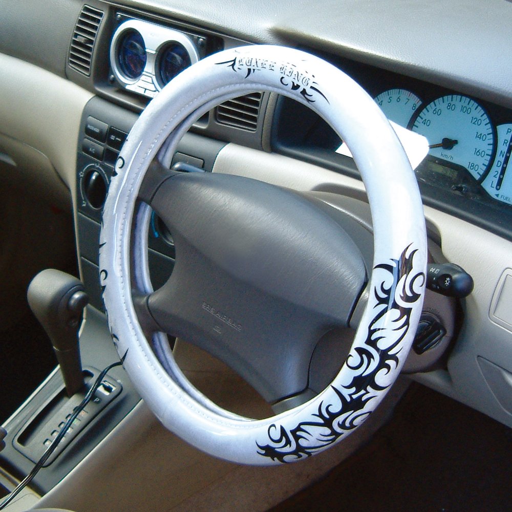 Amazon | 槌屋ヤック(Tsuchiya Yac) 車内用品 ハンドルカバー タトゥー