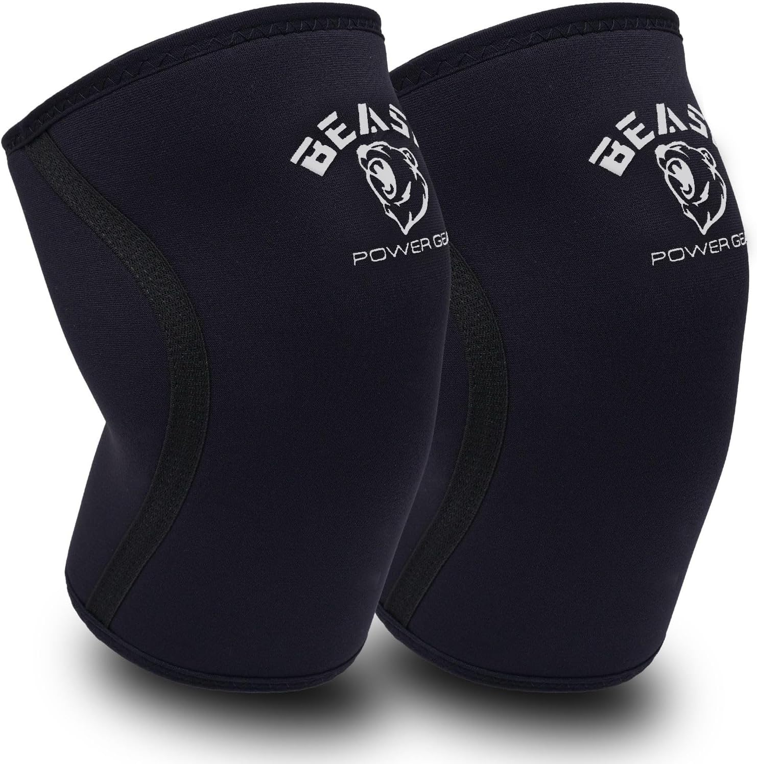 Beast Power Gear Neoprene Compression Knee Sleeves 7MM Support for Squats, Gym Strenght Training, Powerlifting, Weightlifting, Wrestling for Men & Women