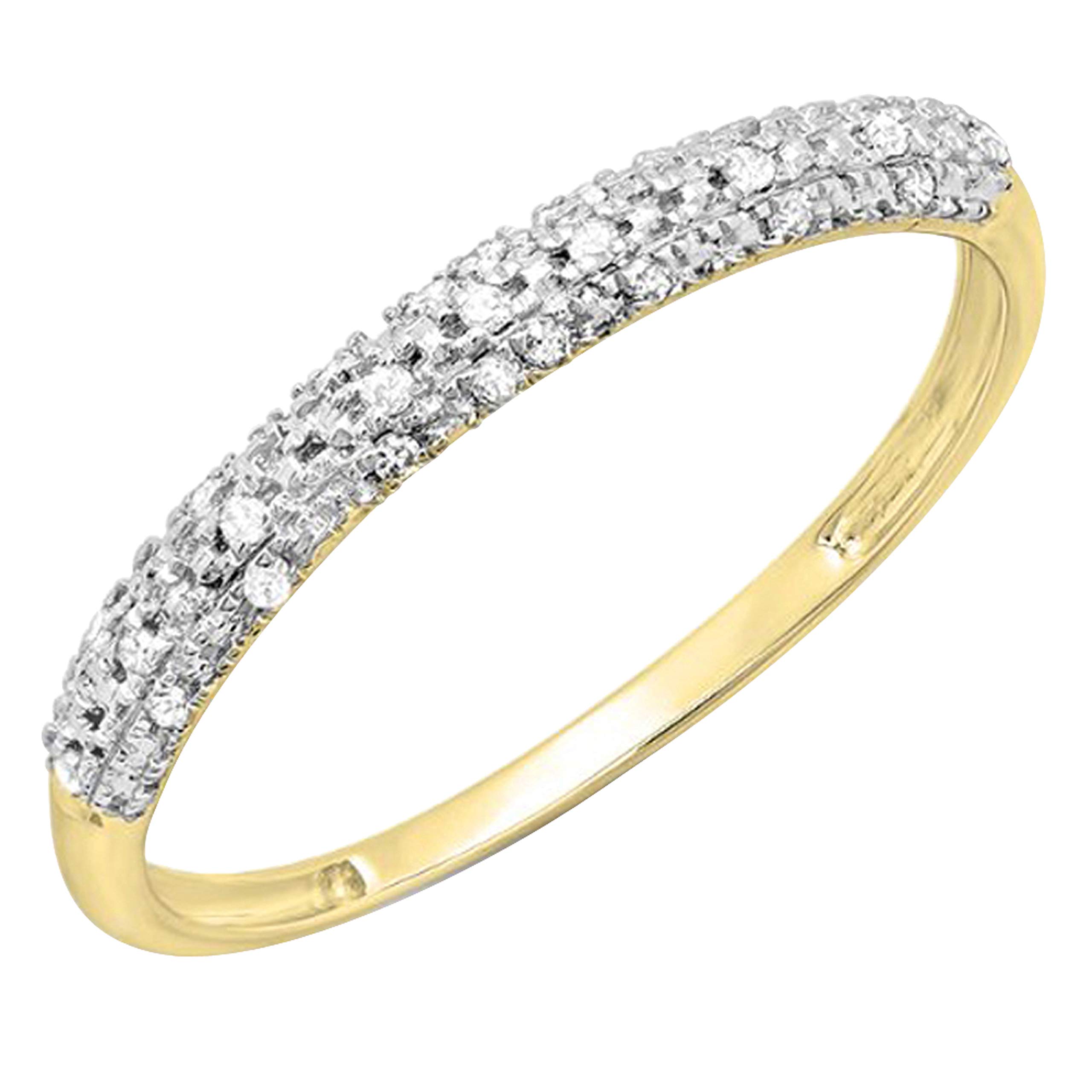 DazzlingRock Collection 10 quilates oro amarillo redonda IJ Diamond