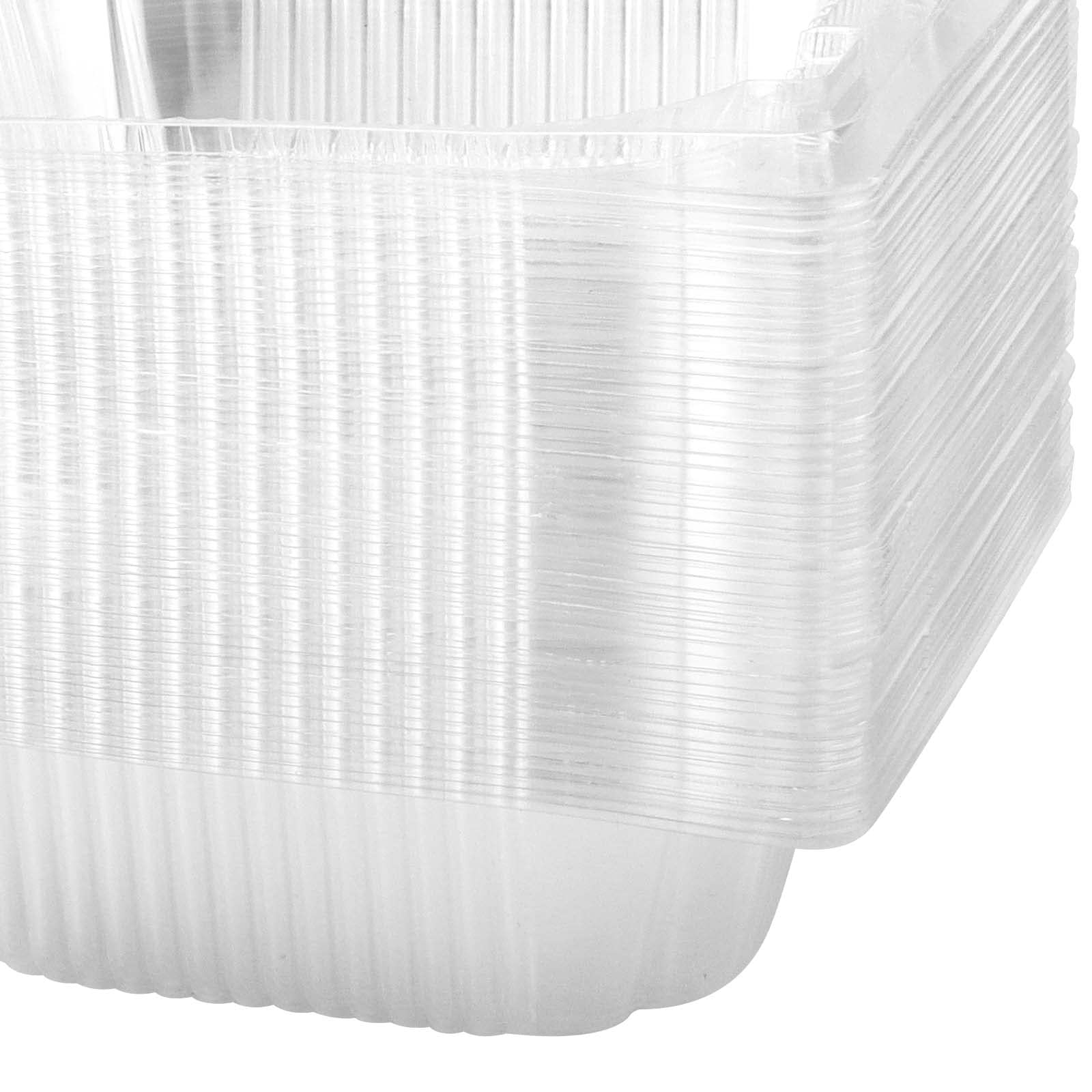 JEUIHAU 200 scatole trasparenti per fette di torta, contenitori individuali con coperchio, scatole quadrate per torte, scatole in plastica trasparente per cupcake, panini, hamburger e insalata