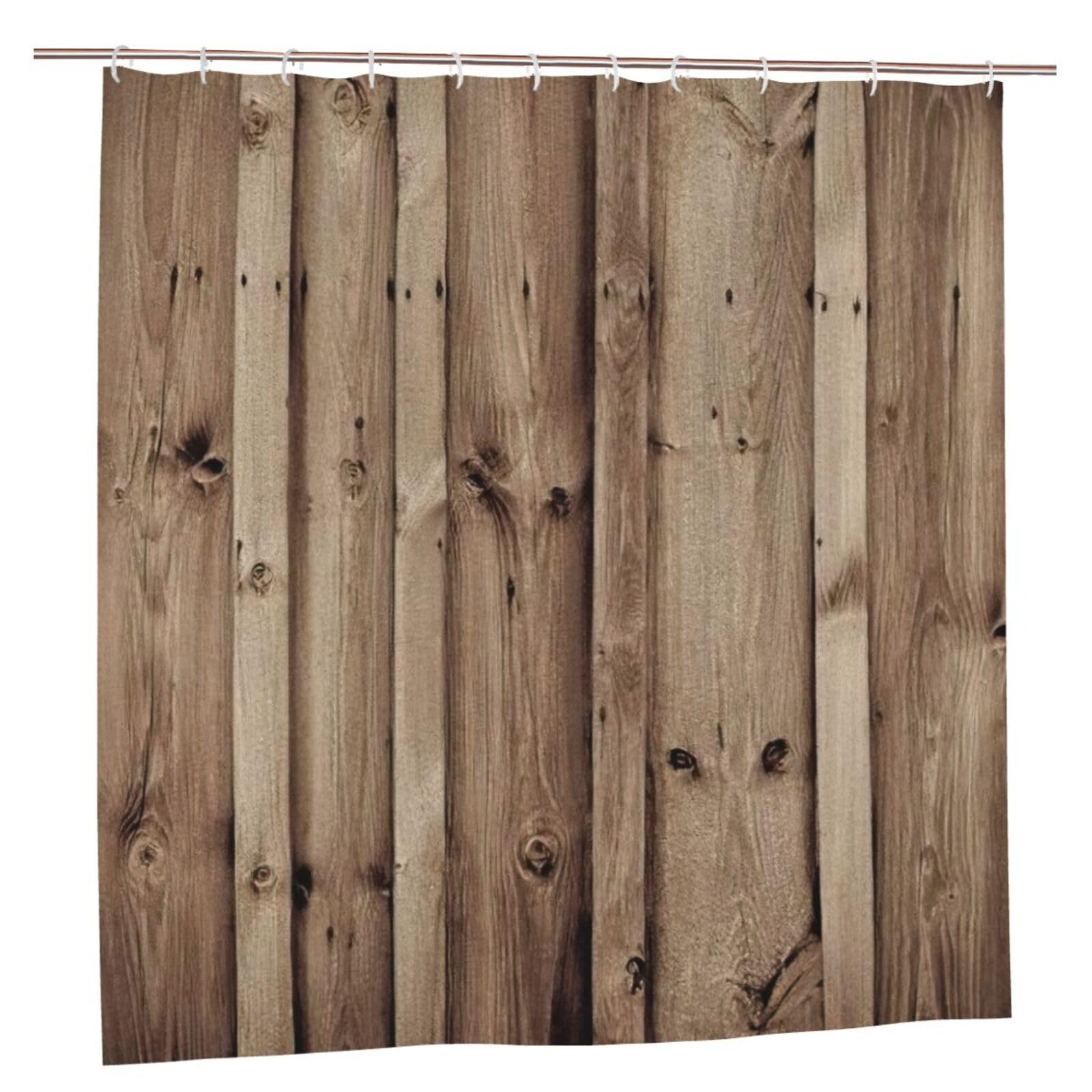 Rideau de douche grain de bois chic en polyester haut de gamme 183x183 cm