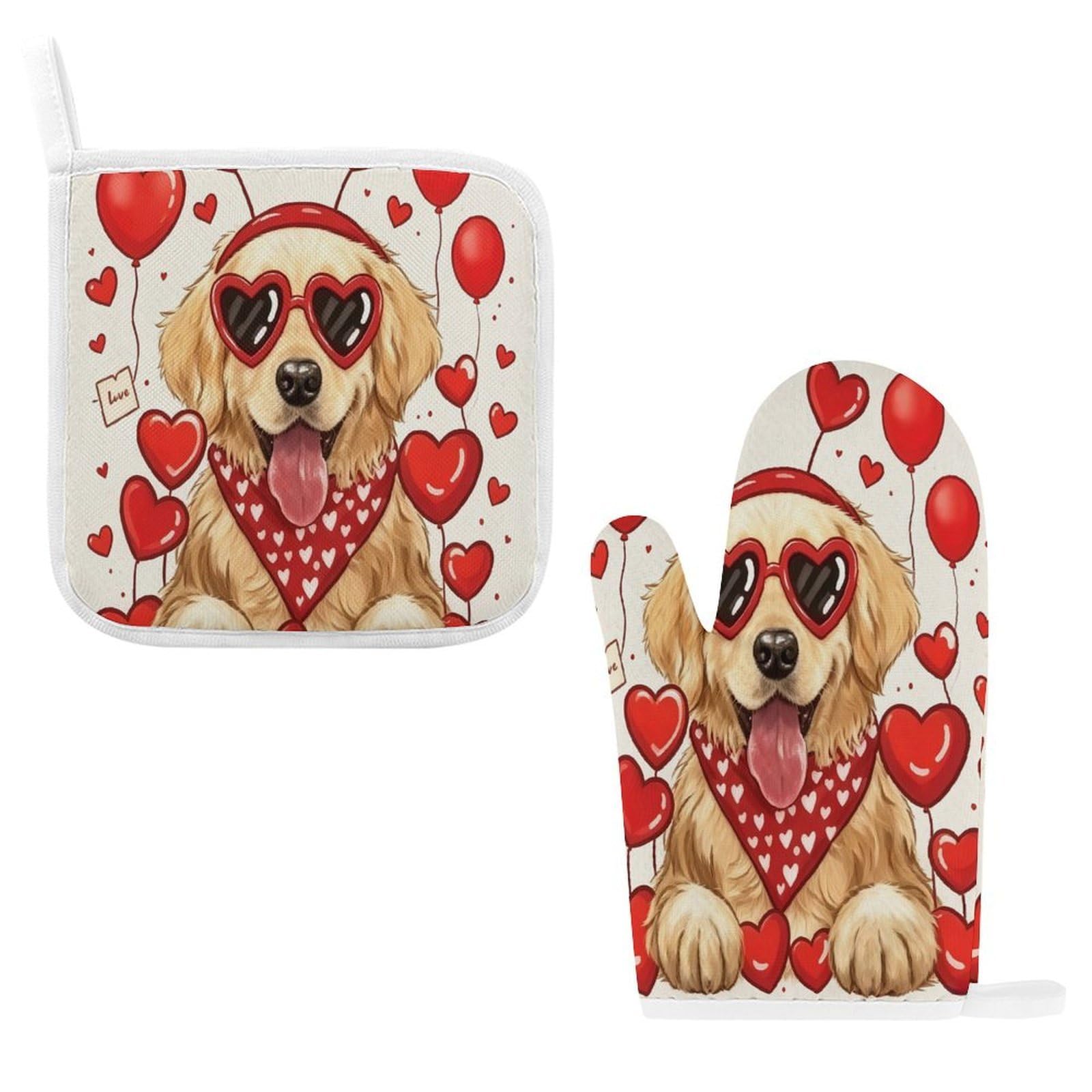 Fodpand Style Cute Dog Oven Mitts And Pot Holders Sets