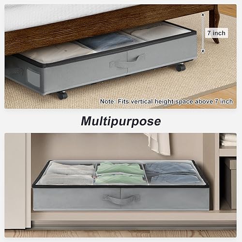 Miniatura 6 de Bellzacasa Almacenamiento debajo de la cama con ruedas (gris)