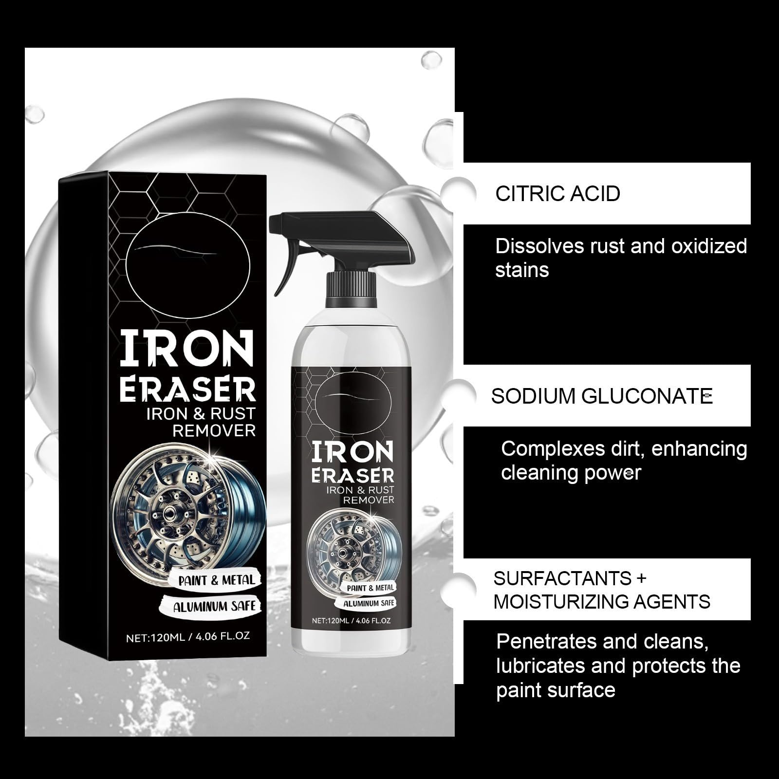 Générique ust Remover Spray, Car Rust Remover, Anti Rusts Iron Out Spray