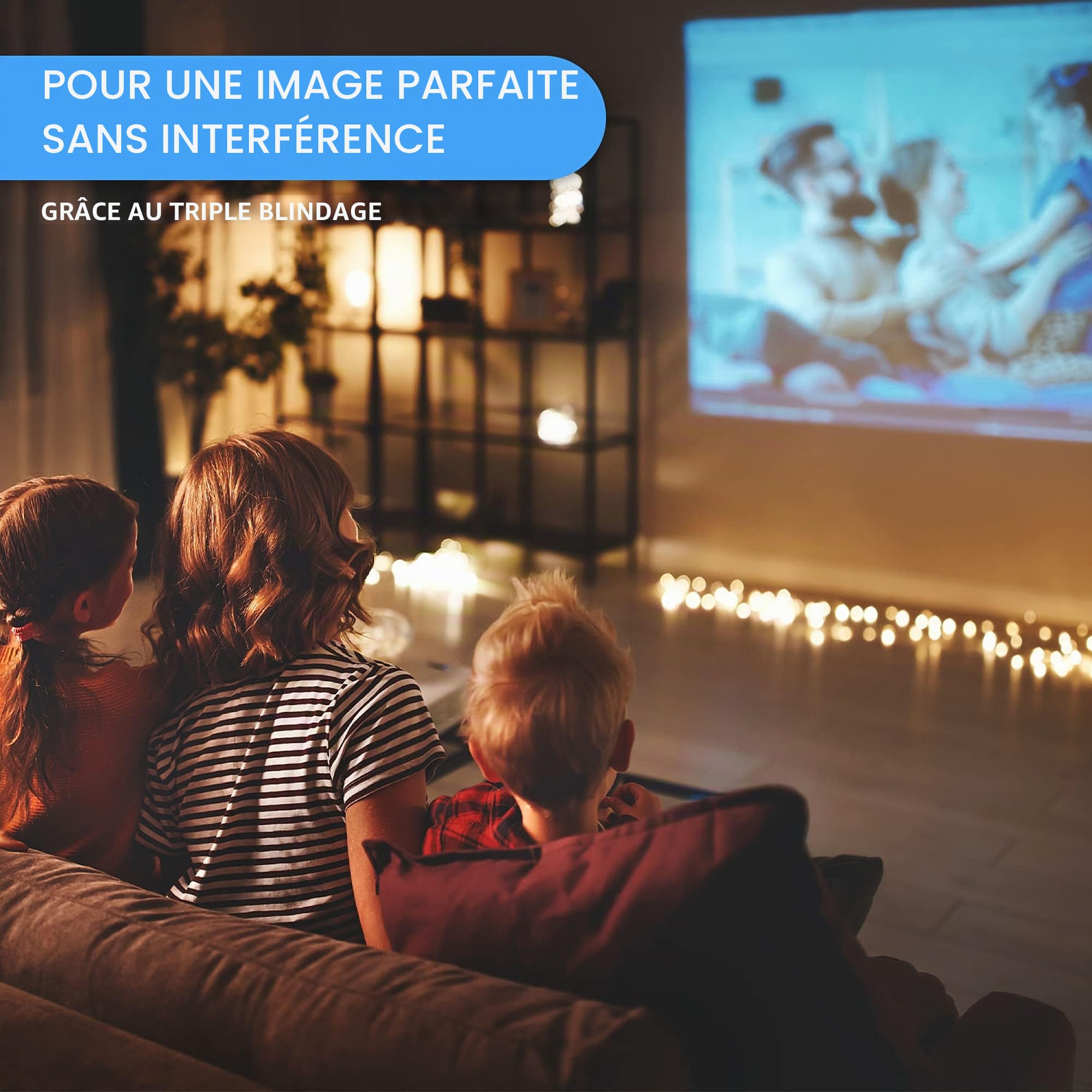Ultra HDTV Câble HDMI 8K - Câble HDMI 2.1 High Speed ​7m (48 Gbps) pour 8K@60Hz & 4K@120Hz - puce intégrée - protection kink - gaine nylon