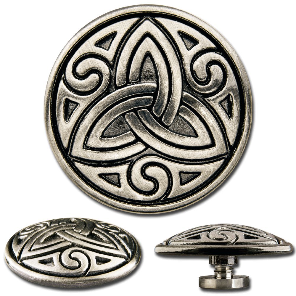 Hoppe & Masztalerz Celtic Screwback Concho, Decorative Screw Back Rivet, Celtic Trinity No. 1