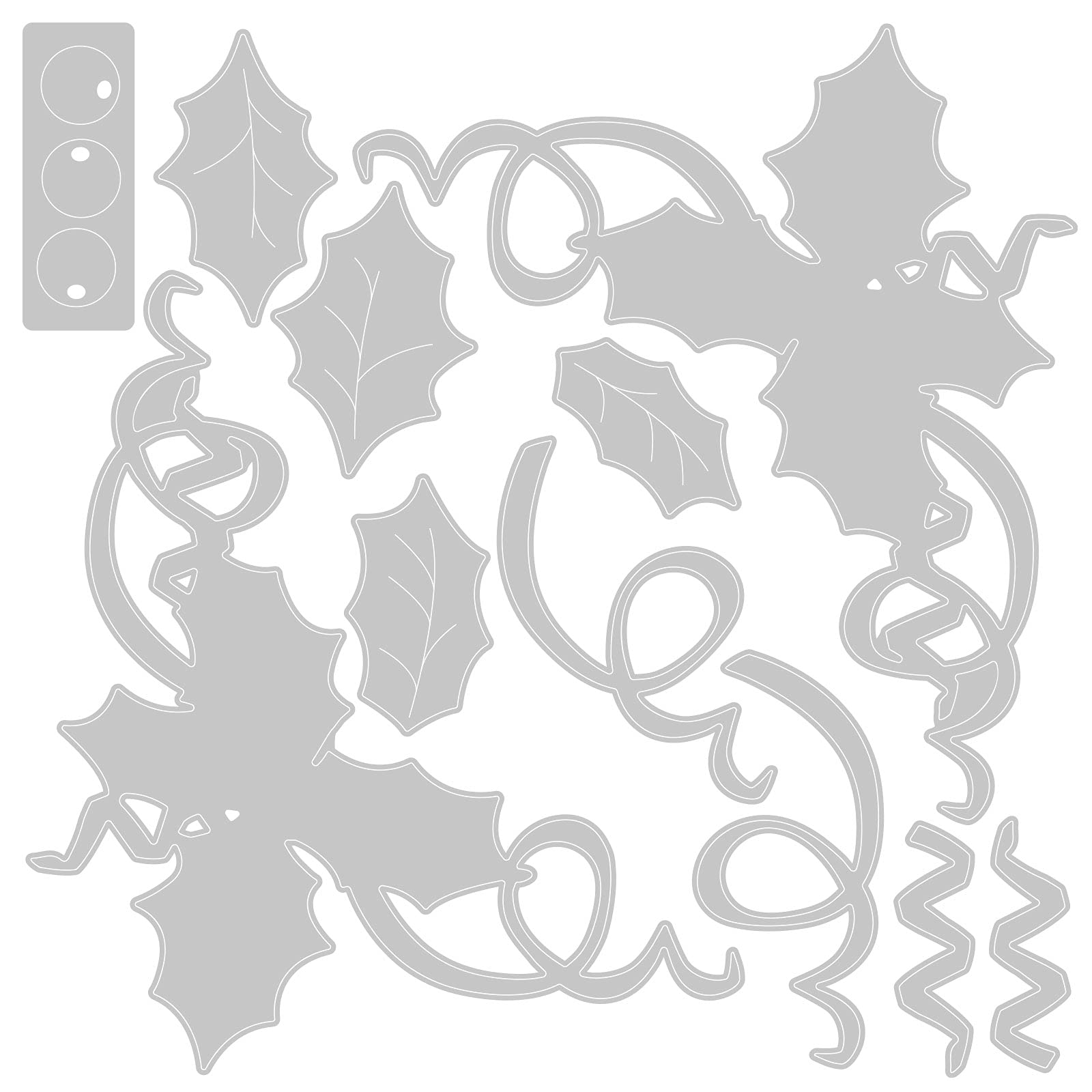 Sizzix Christmas Thinlits Die Set Boughs of Holly - Image 2