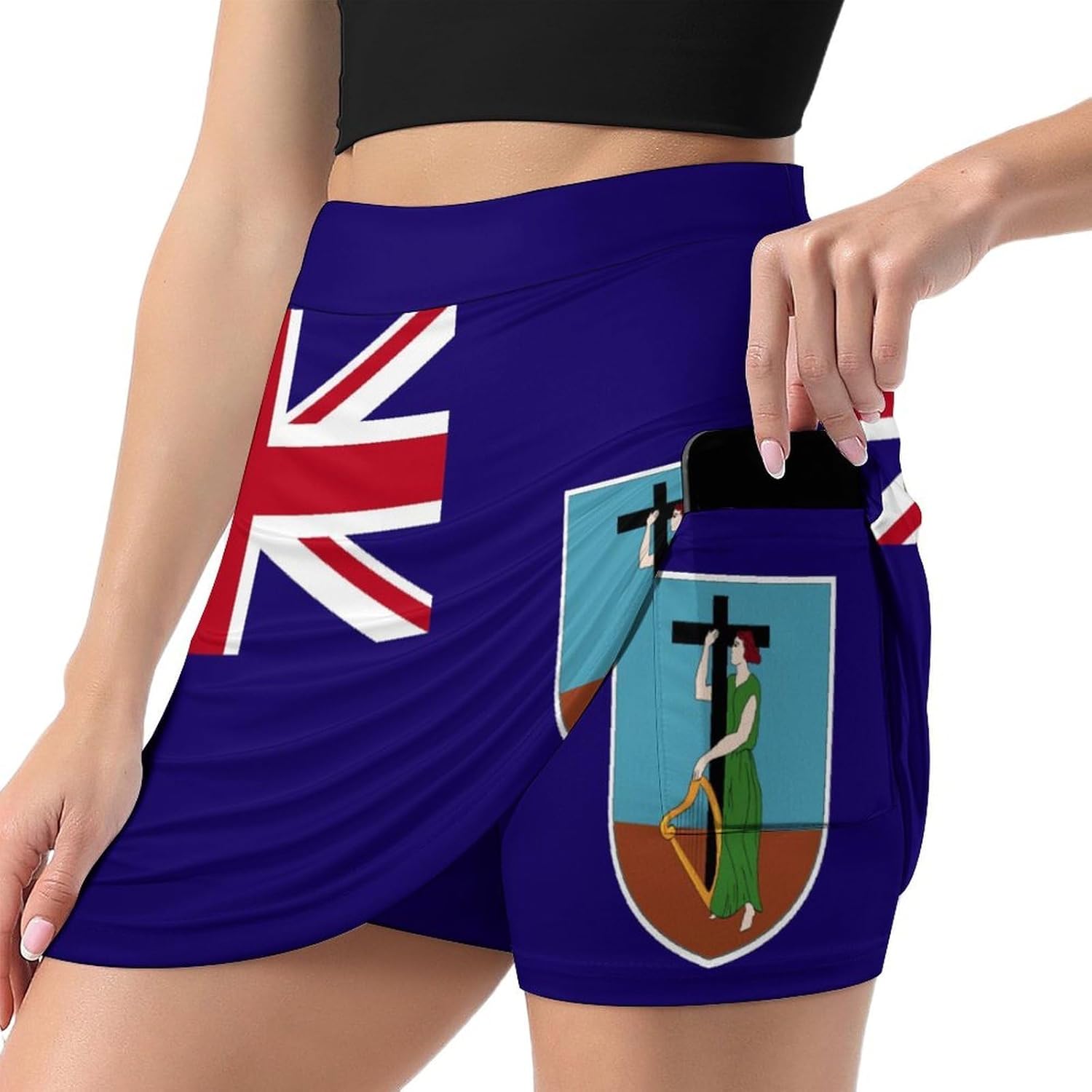Fattyeery Skirts Casual Golf-Skorts Nicaragua Flag for Women Knee Length Comfort Skort High Waist Athletic Skirt 4X-Large