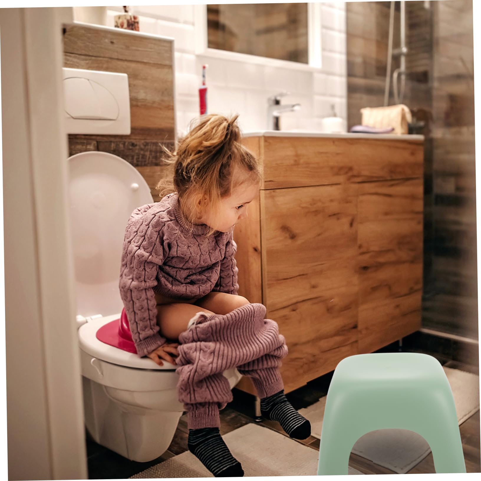 Gatuida Sgabello per Bambini Sgabello Resistente e Compatto in Plastica Pp Leggero e Antiscivolo per Bagno e Camera per Uso Interno