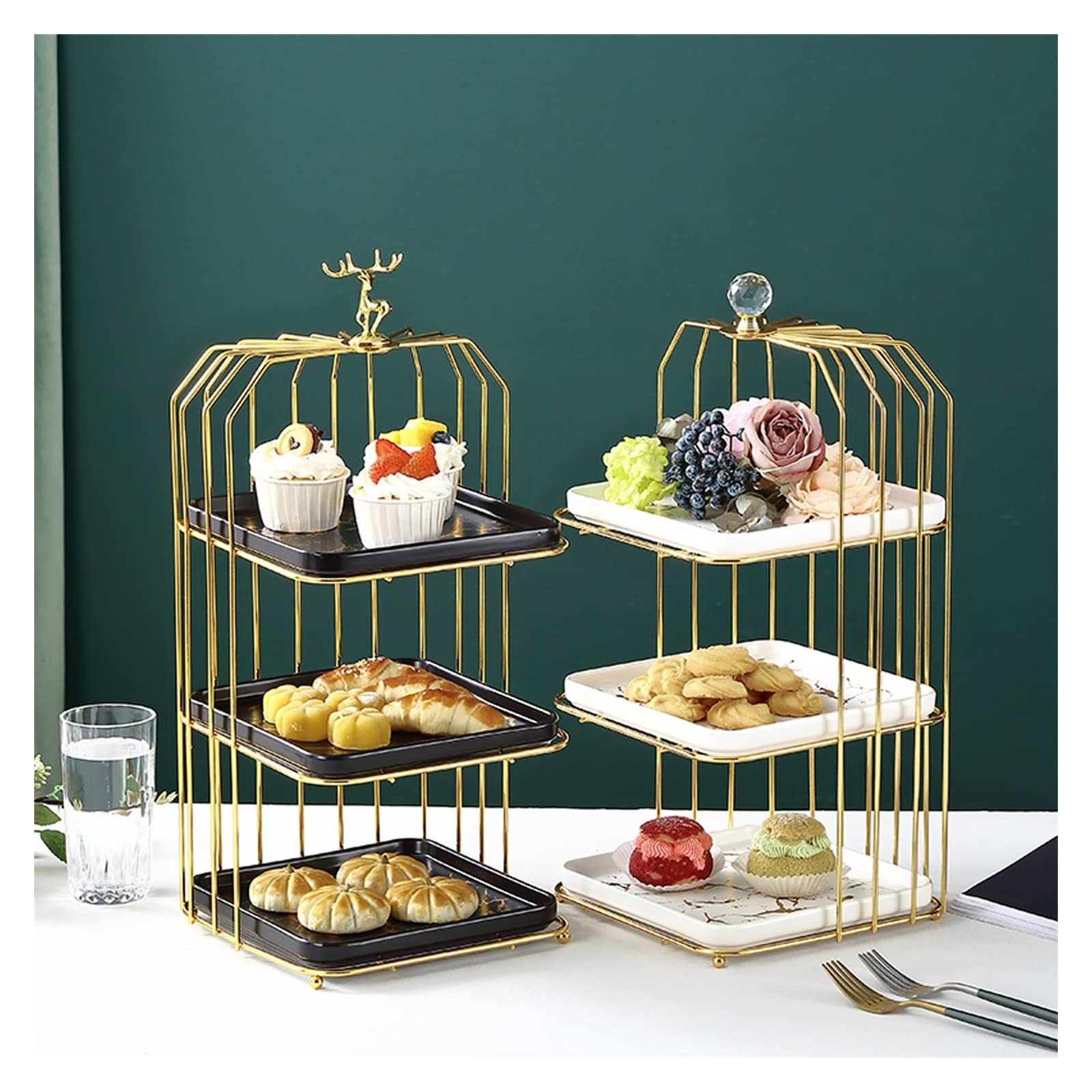 Alzata per Torte in Ferro a più Livelli: Elegante espositore per Pasticceria e portaoggetti