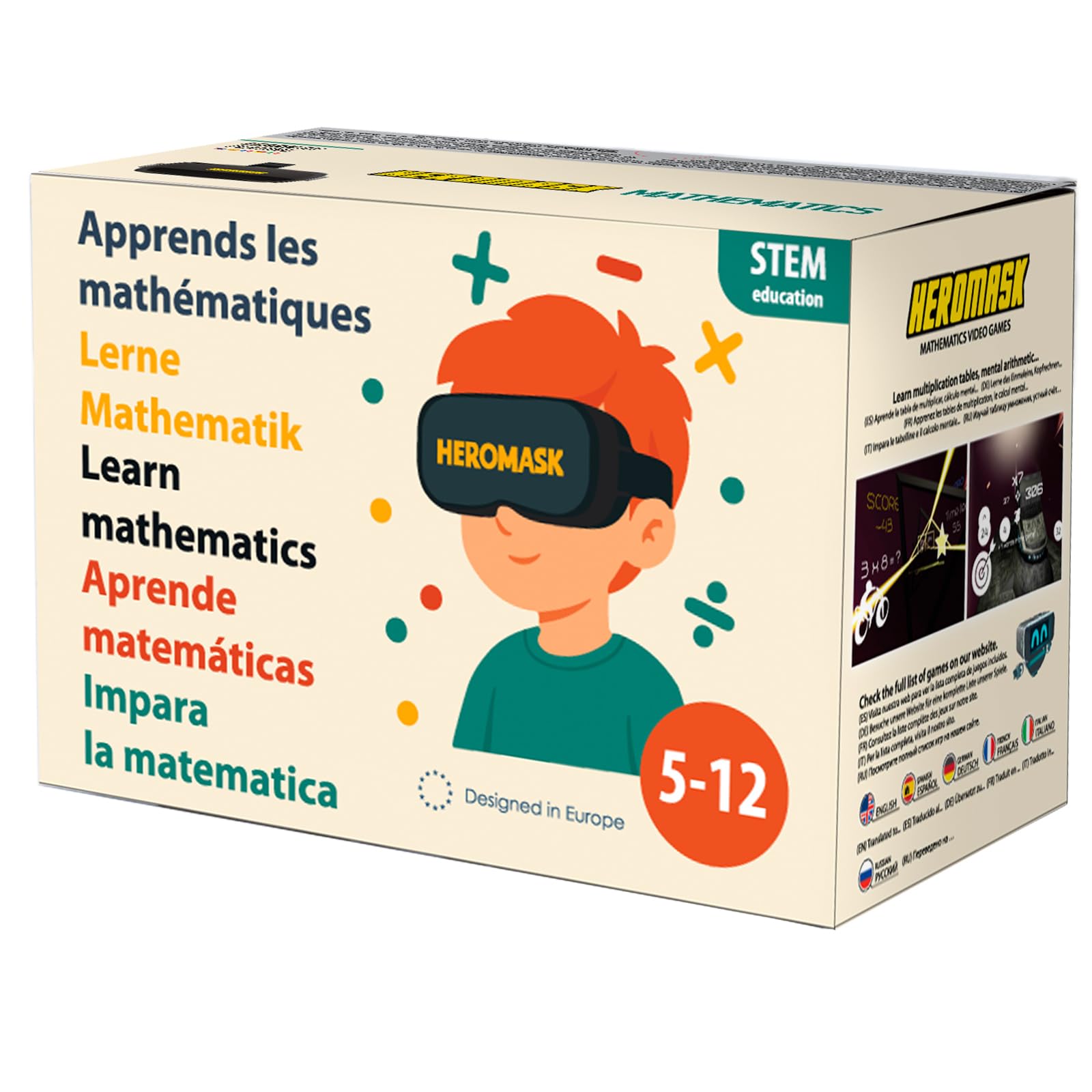 Casco Realtà Virtuale per Bambini – Apprendimento delle Moltiplicazioni e Calcolo Mentale – Giochi Educativi da 5 a 12 Anni – Compatibile con iPhone e Android