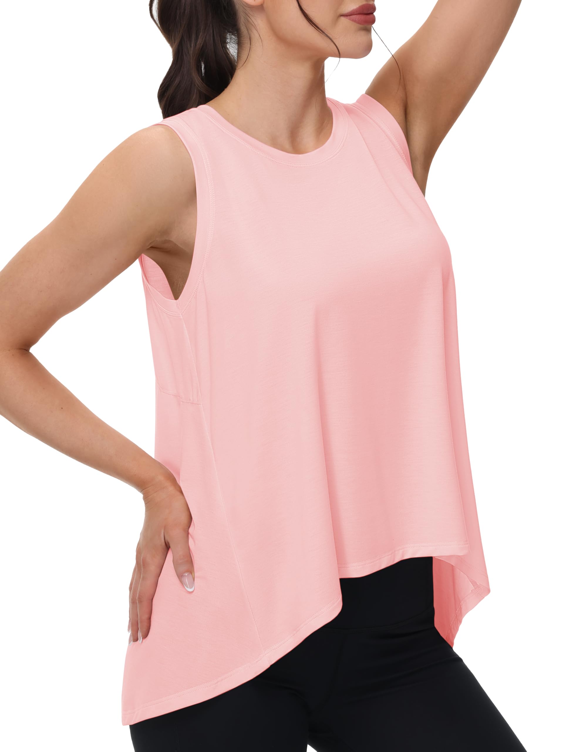 MAGCOMSEN Women's Workout Tank Tops Loose Fit Gym Yoga Sleeveless Shirts Athletic Running Tops Flowy