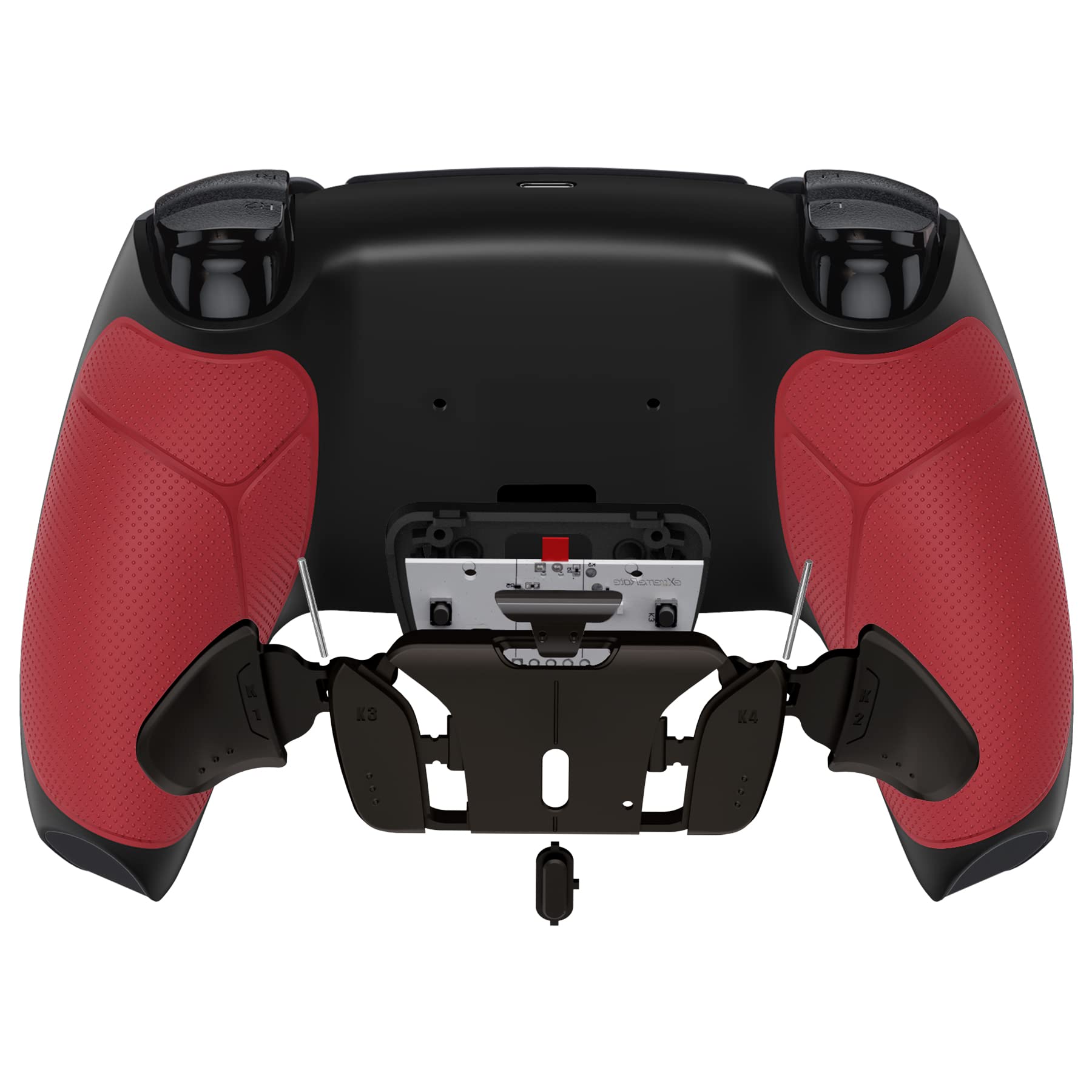 eXtremeRate Real Metal Buttons (RMB) Programable RISE4 Remap Kit para ps5 Mando BDM-010 & BDM-020 Actualización Board & Carcasa Trasera & 4 Palancas Botones Traseros para ps5 Control(Rojo Negro)