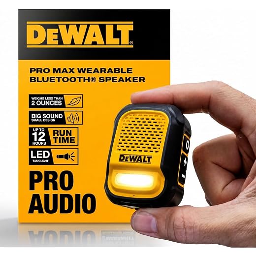 DEWALT Mini Wearable Bluetooth Speaker Pro Max (New Model)