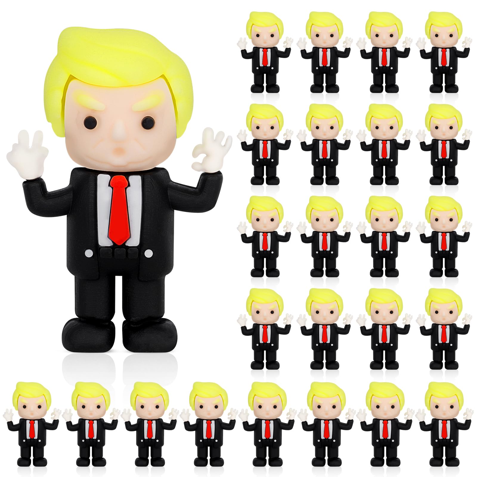 LMTGLDT 25pcs Donald Trump Mini Figures – Cute Little People Toys For Desk, Car, Party Decor