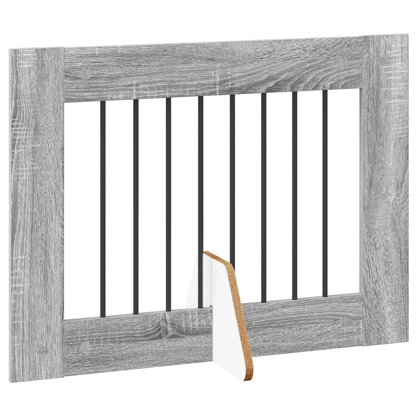 Perrera plegable para perros con 6 soportes, color gris, metal Sonoma, 482 cm, plegable para interior, flexible, protección y seguridad para cachorros y perros