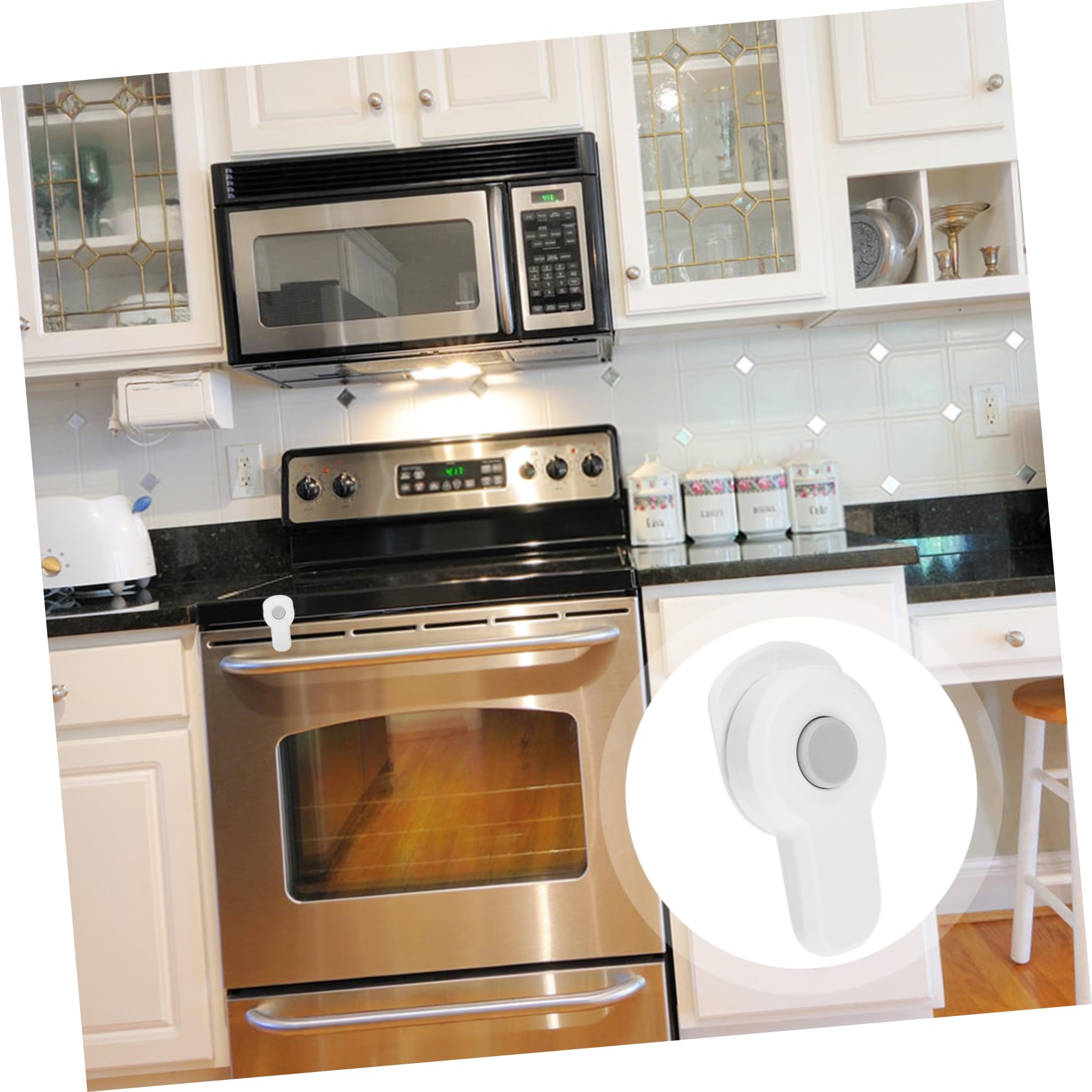 Yardwe 2sets Door Lever Lock Childproof Baby Proofing Cabinet Lock for Fridge Oven 2pcs*2