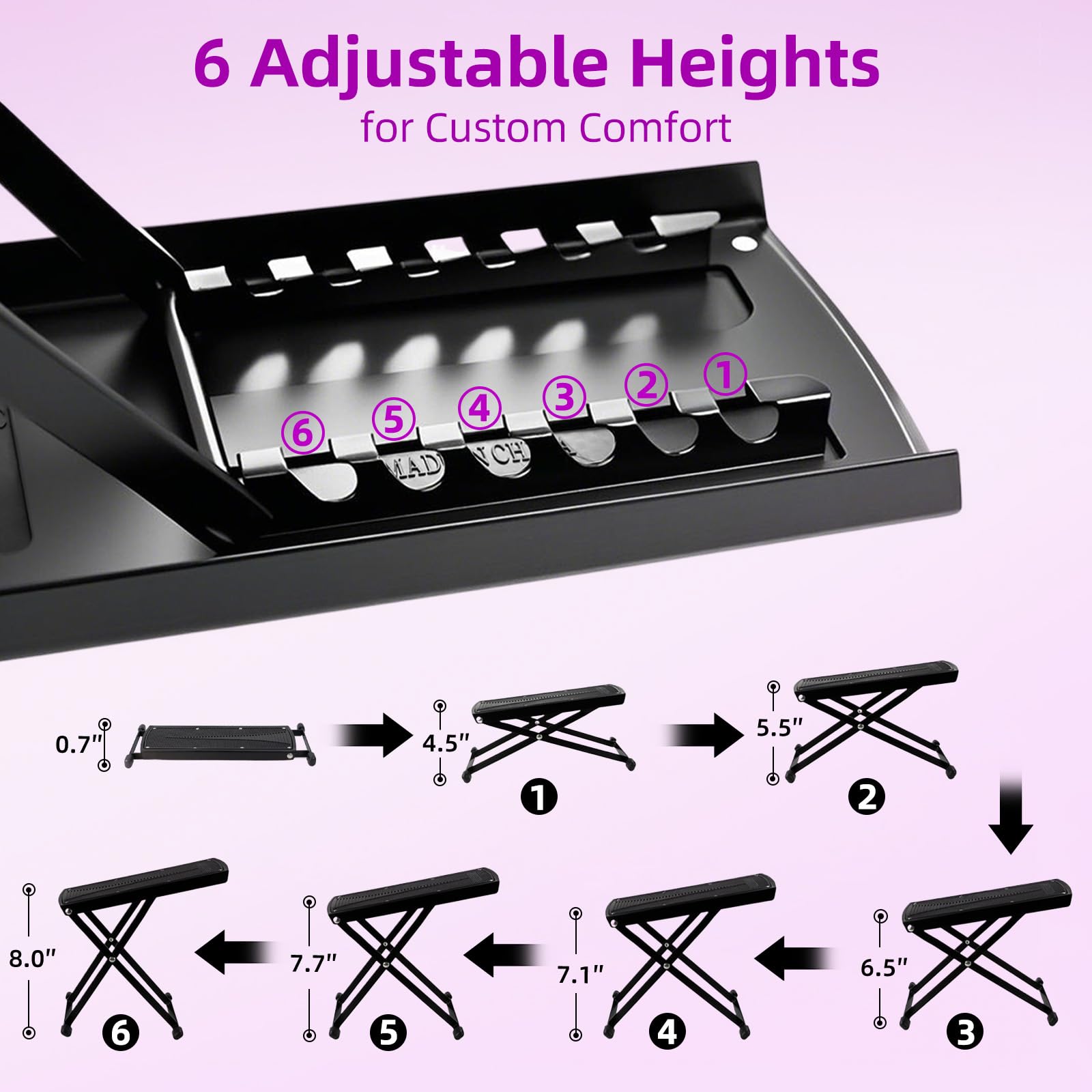 Pedicure Foot Rest - Adjustable Height, Salon & Home Use -4 Pedicure Foot Rest - Adjustable Height, Salon & Home Use -4