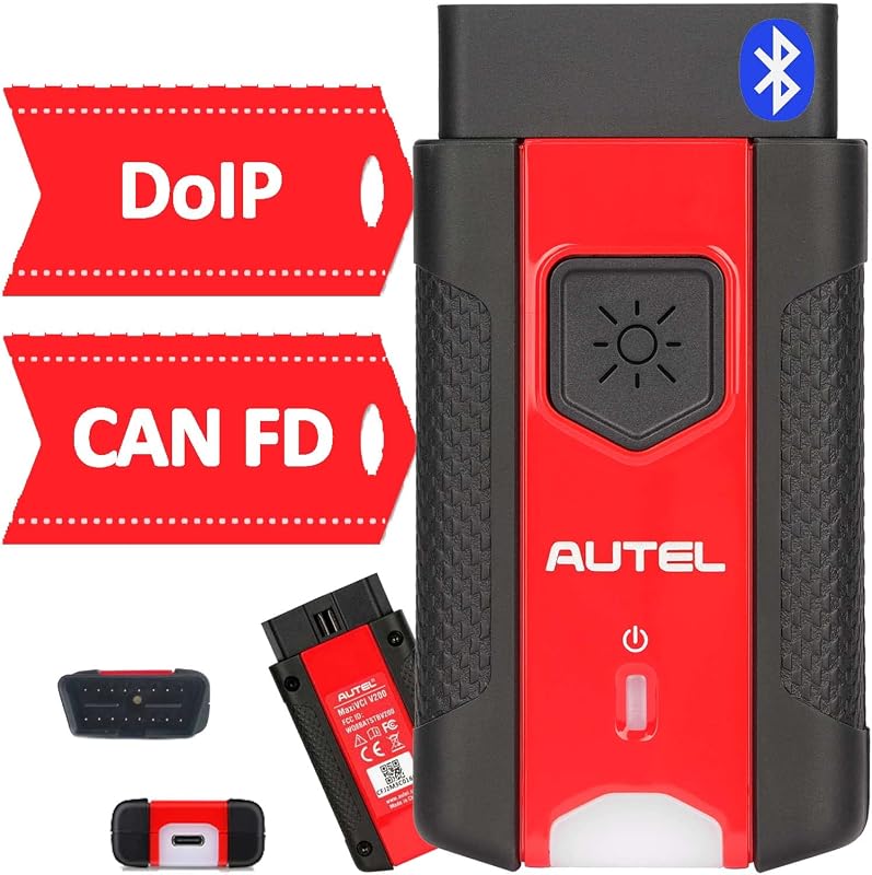 Autel MaxiVCI VCI200 Bluetooth OBD2 Communication Interface | Wireless Connection, Comprehensive Diagnosis, Supports DoIP & CAN FD, Work with BT508 BT608 BT609 ITS600 MS906Pro MS906Pro-TS