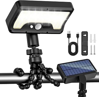 Grill Lights for Outdoor Grill, 60 LED Designed for Blackstone Griddle & Weber Grill Light with Octopus Stand - Solar & USB Rechargeable, Auto On/Off, Super Bright Wide Lighting for BBQ Grills,Garden