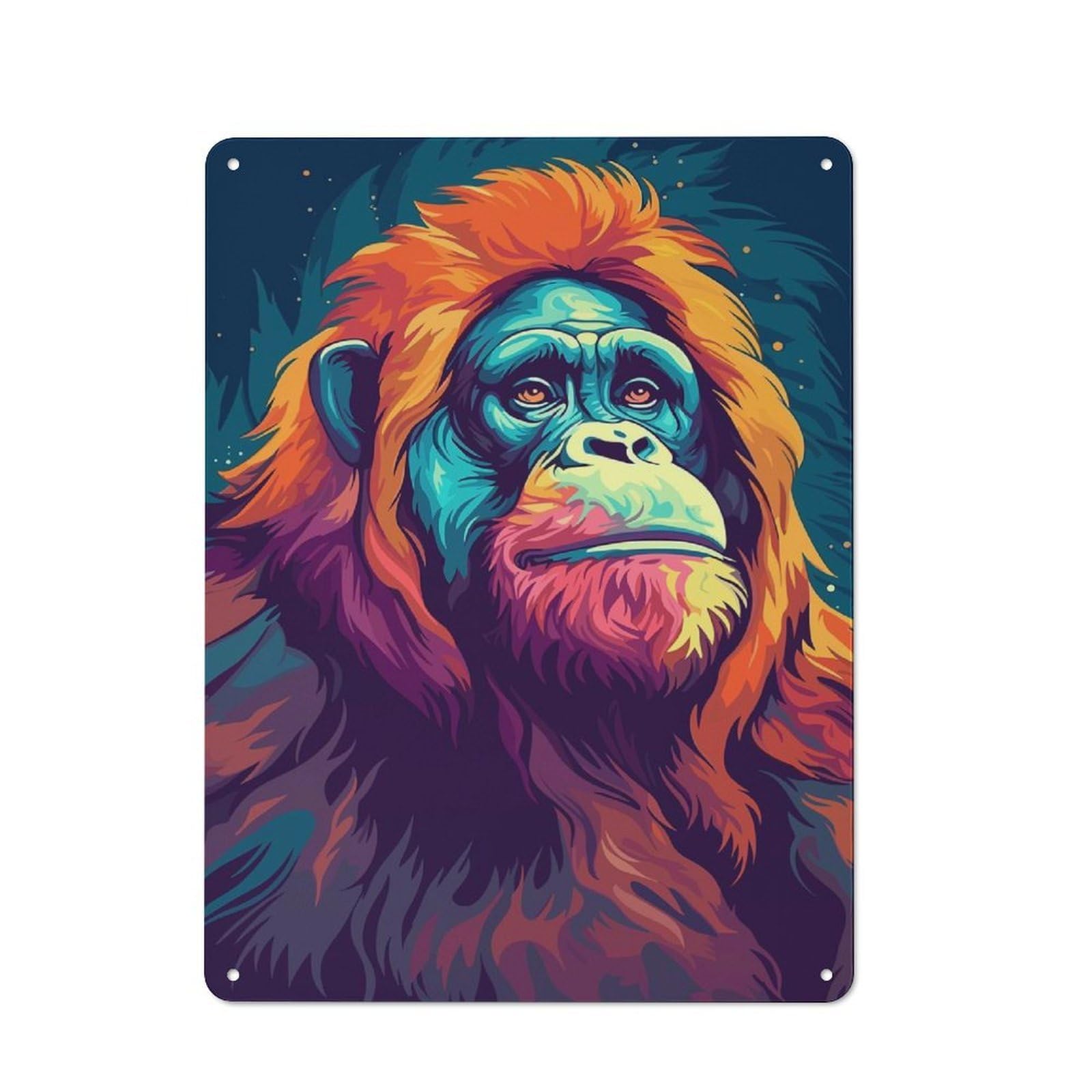 Junmoney Wild Nature Animal Wpap Decorative Tin Sign With Design 40X30cm, Nostalgic Old Style Wall Plaque For Living Room, Hallway, Kitchen Or Cafe