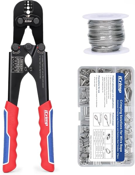 iCrimp Wire Rope Crimping Tool for Aluminum,Copper Oval Sleeves and Stop Sleeves