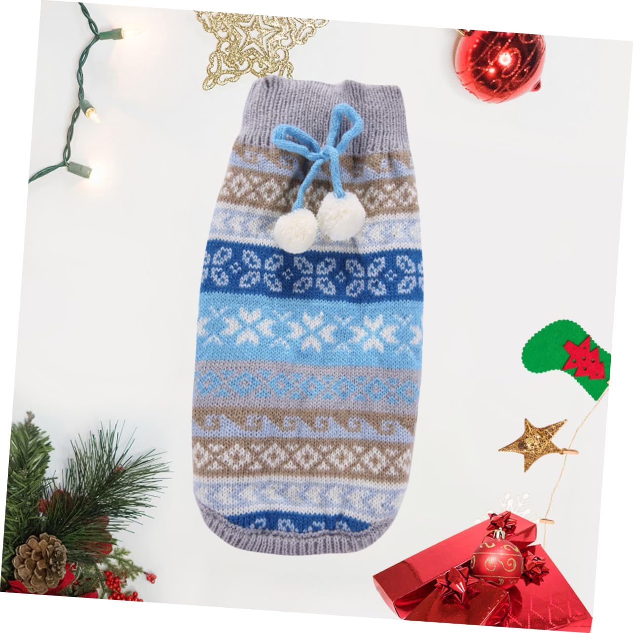 Mipcase 3 Pz Maglione di Natale Costume da Cane Gatto di Natale Bomboniere Natalizie per Cani Maglione Natalizio per Animali Domestici Abbigliamento per Animali Domestici di Blue