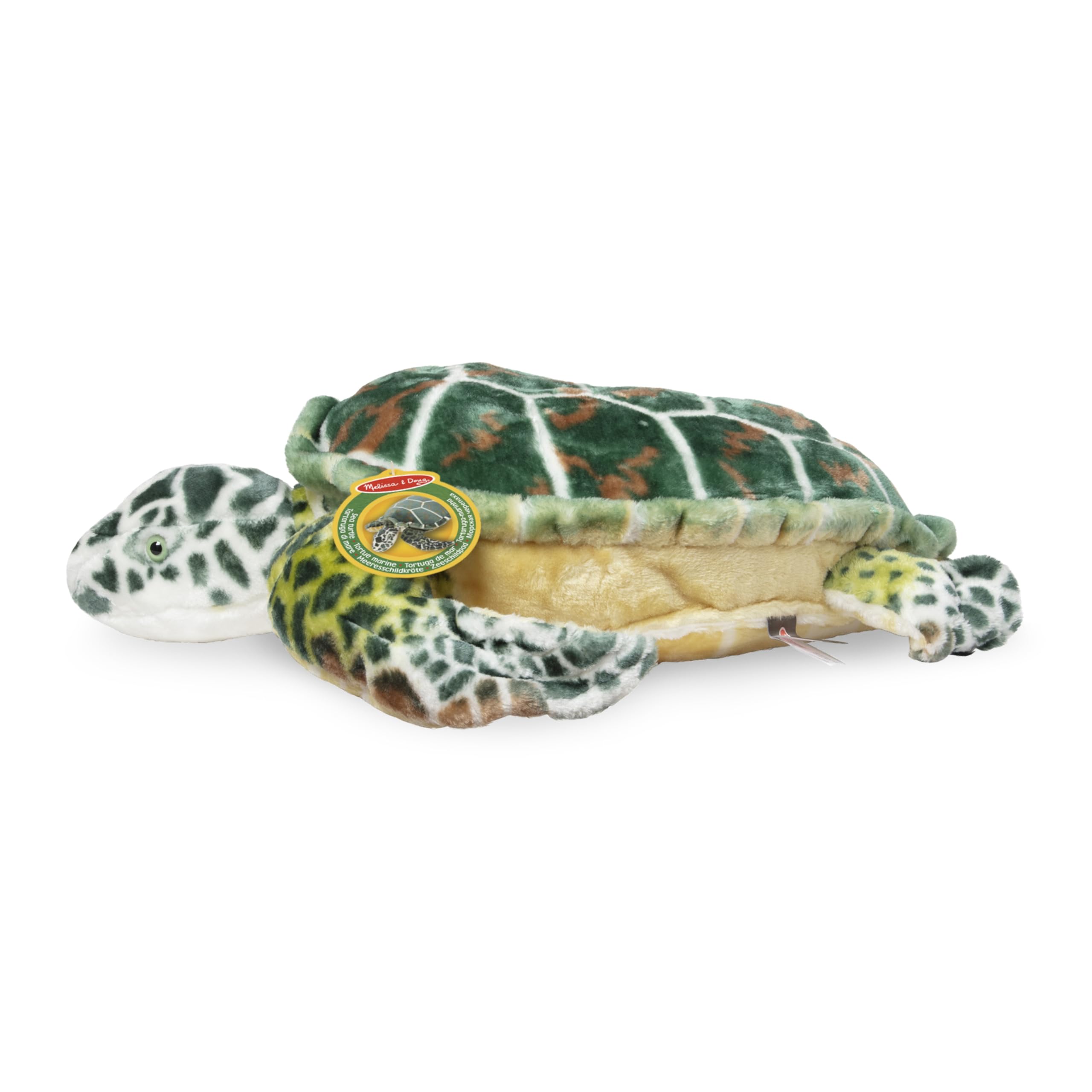 Melissa & Doug FBA_12127 & Doug Meeresschildkröte - Naturgetreues Plüschtier mit lebensechtem Gesichtsausdruck