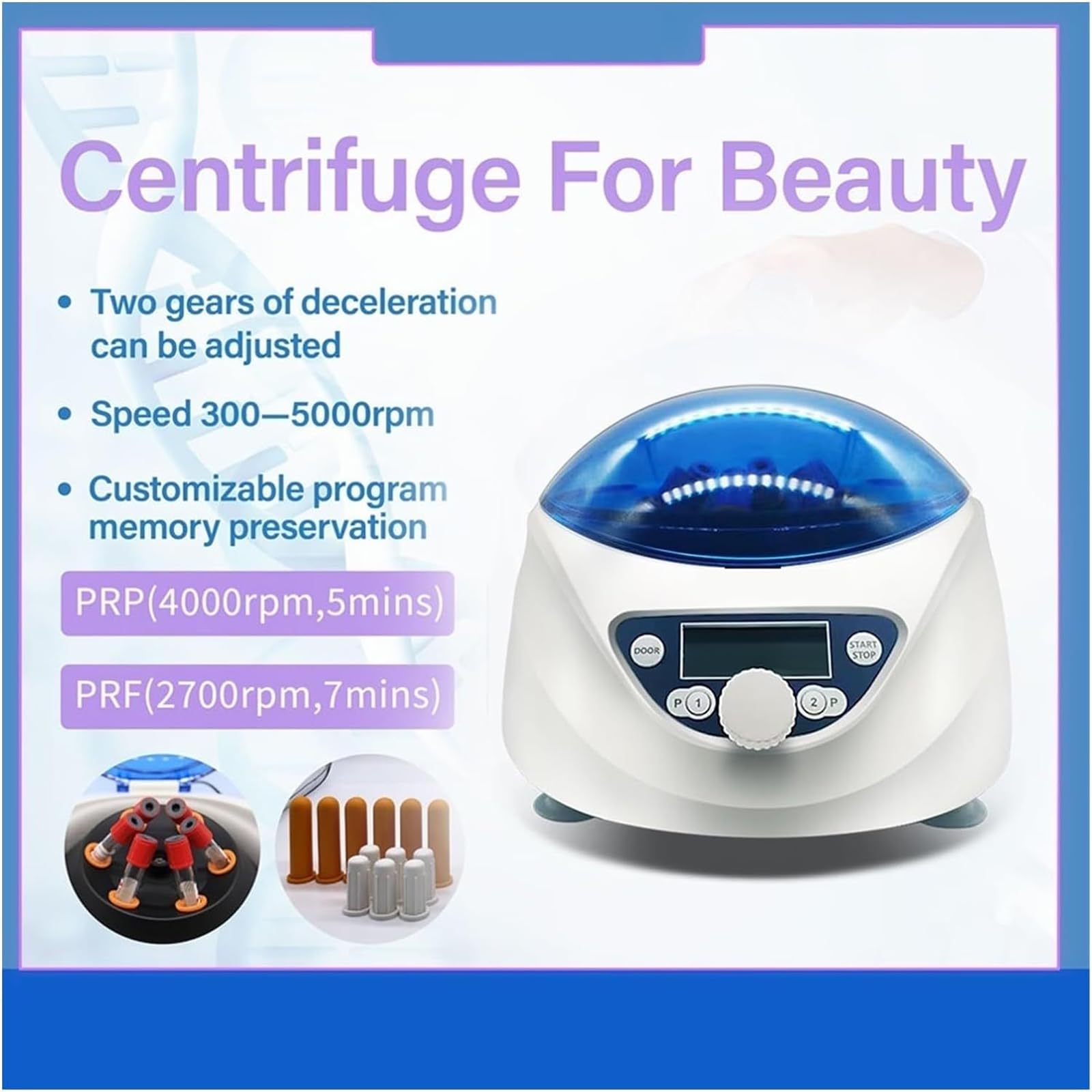 Zentrifuge, Laborzentrifuge Mit LCD-Display, 300–5000 U/min Geschwindigkeitsregelung, Maximale Zentrifugalkraft 2600 X G, Überdrehzahl-Sicherheitsschutz, Für Medizin, Labor, Biologie