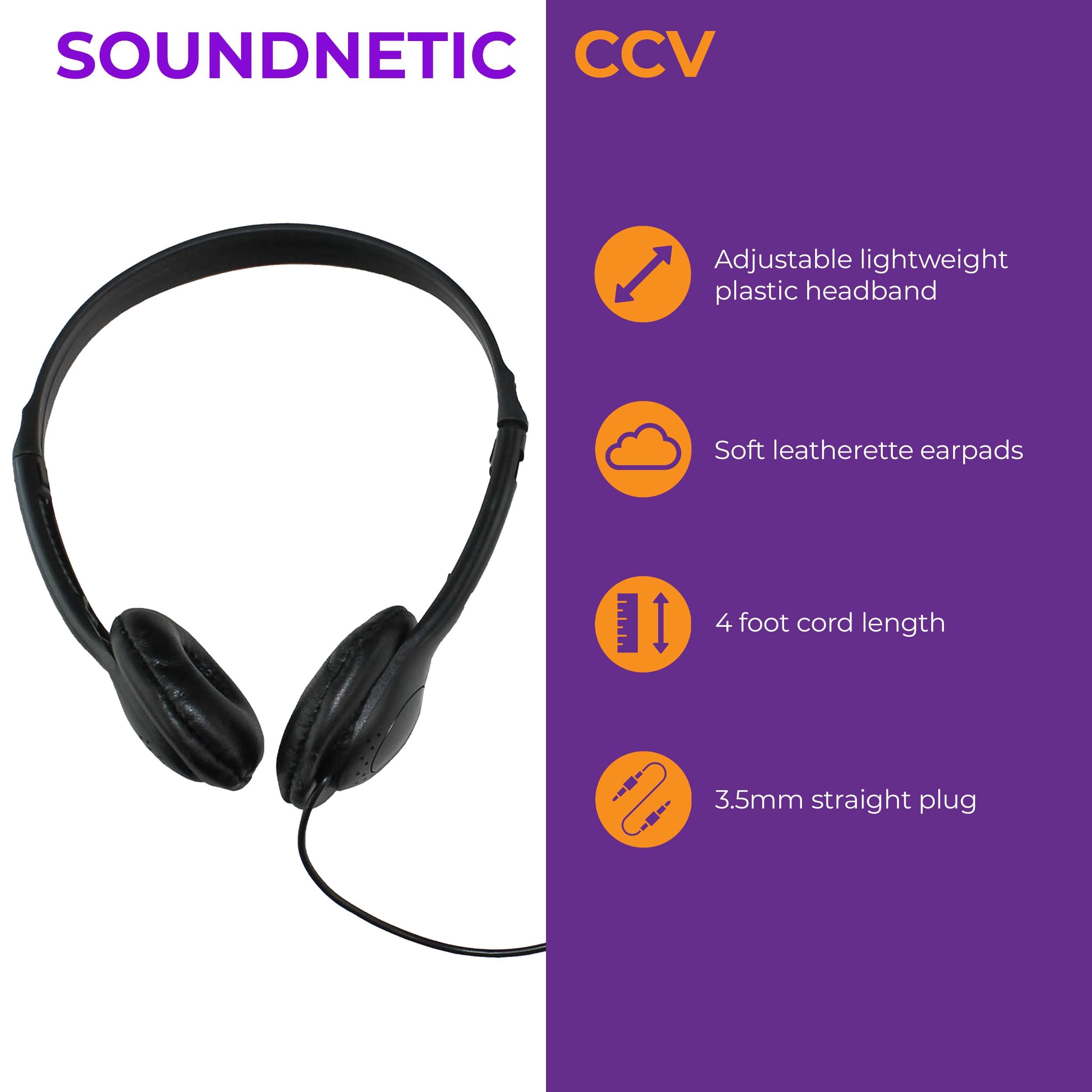 Soundnetic SNCCV 50 Pack Classroom Headphones - Black - Dettaglio