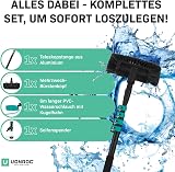 VONROC Window Cleaner with Telescopic Rod 4.6 m - Car Wash Brush with Handle, Professional Window Wiper with Washing Brush for Windows, Solar System - Includes Brush, Hose, Soap Dispenser - 7
