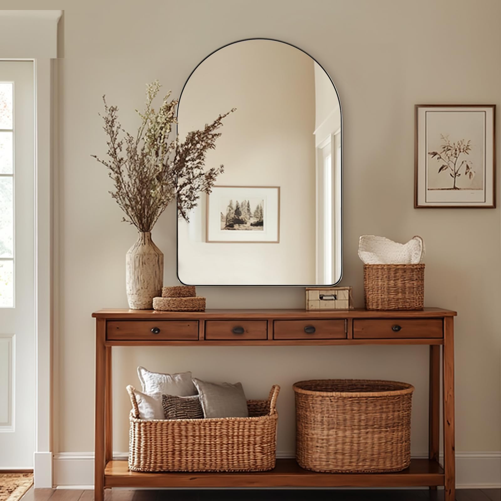 Photo 1 of ANDY STAR Arched Wall Mirror, 22 x 30 Inch Brushed Nickel