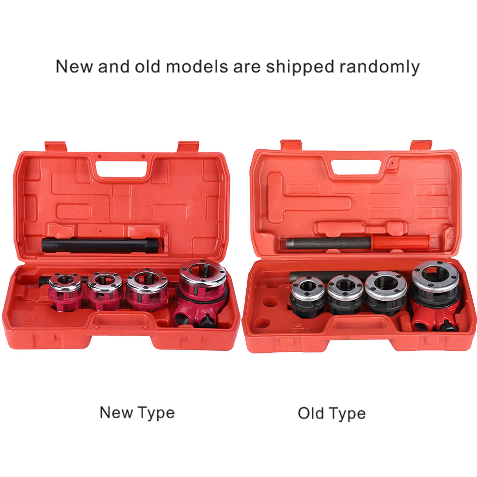 KIMISS Juego de Roscas para Tuberías, 4 Troqueles Kit de Roscado Manual para Plomero 1 2 3 Industrial Super Cut Herramienta de Enhebrado de Primera Calidad Instalación de Corte para Tuberías de