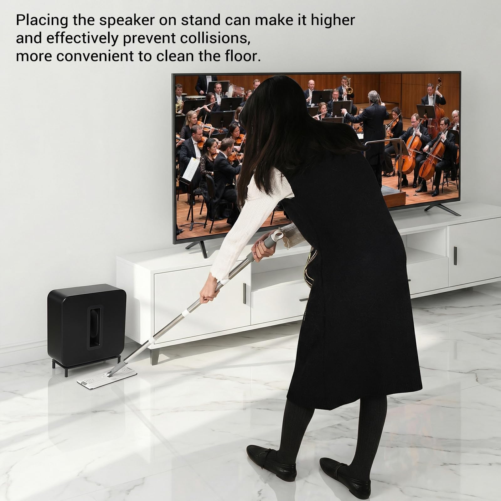 Stojak Mocujący Subwoofer do Sonos Sub 4 — Bezprzewodowy Subwoofer,Solidna Podstawa Stali Węglowej Stojaki Podłogowego Stabilny Uchwyt do Sonos Sub 4 / Sub 3 / Sub Gen 2 Głośników