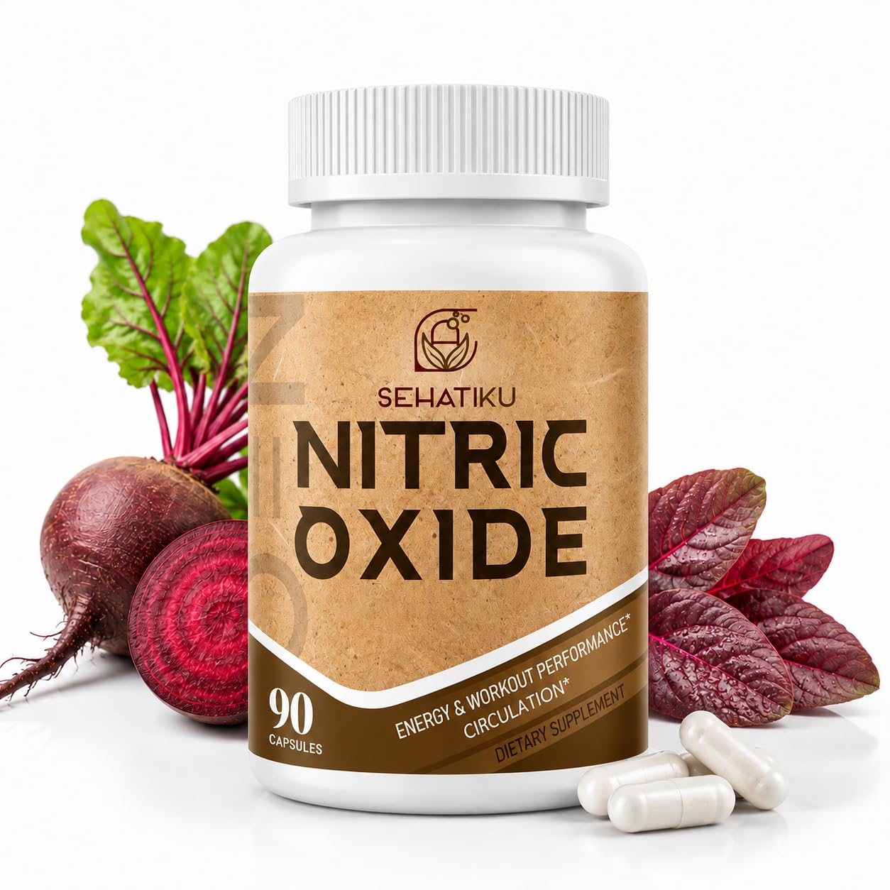 SehatiKu Suplemento de Óxido Nítrico com Blend de Fitonutrientes, 90 cápsulas