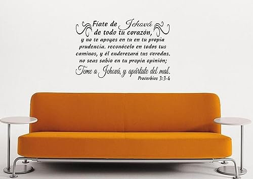 Miniatura 3 de byyoursidedecal Adhesivos de pared españoles Trust decorativo para pared Jehová, y apártate del mal Proverbios 3:3-4 Despegar y pegar Mensajes