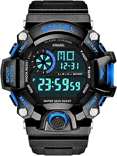 Orologi da Polso da Uomo - 50M Impermeabili Digitale Orologi Sportivi da Uomo Militare Orologio con Quadrante Nero LED con Sveglia/Il Conto alla Rovescia/Cronometro