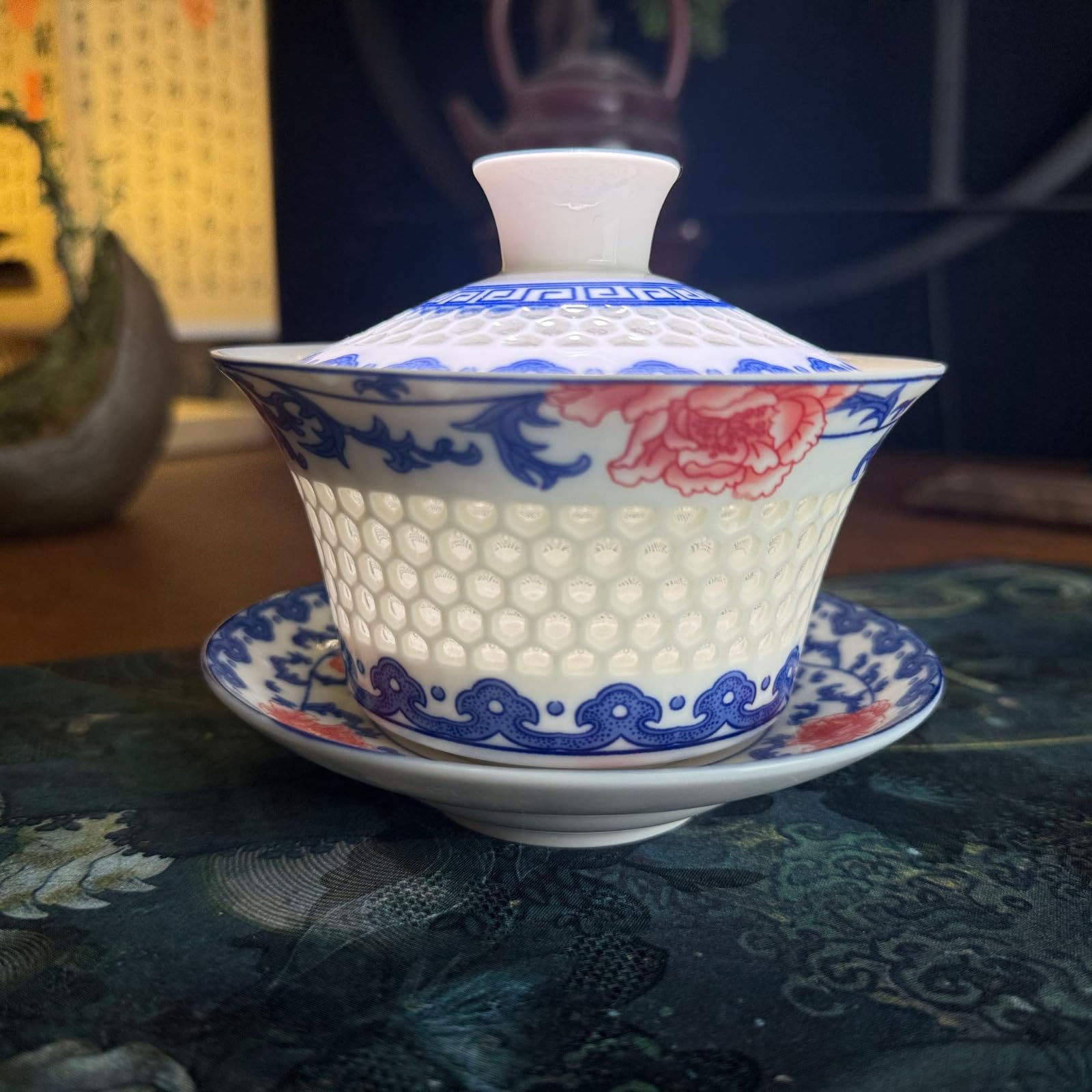 Gaiwan de porcelana calada de 300 ml para un té Kung Fu perfecto