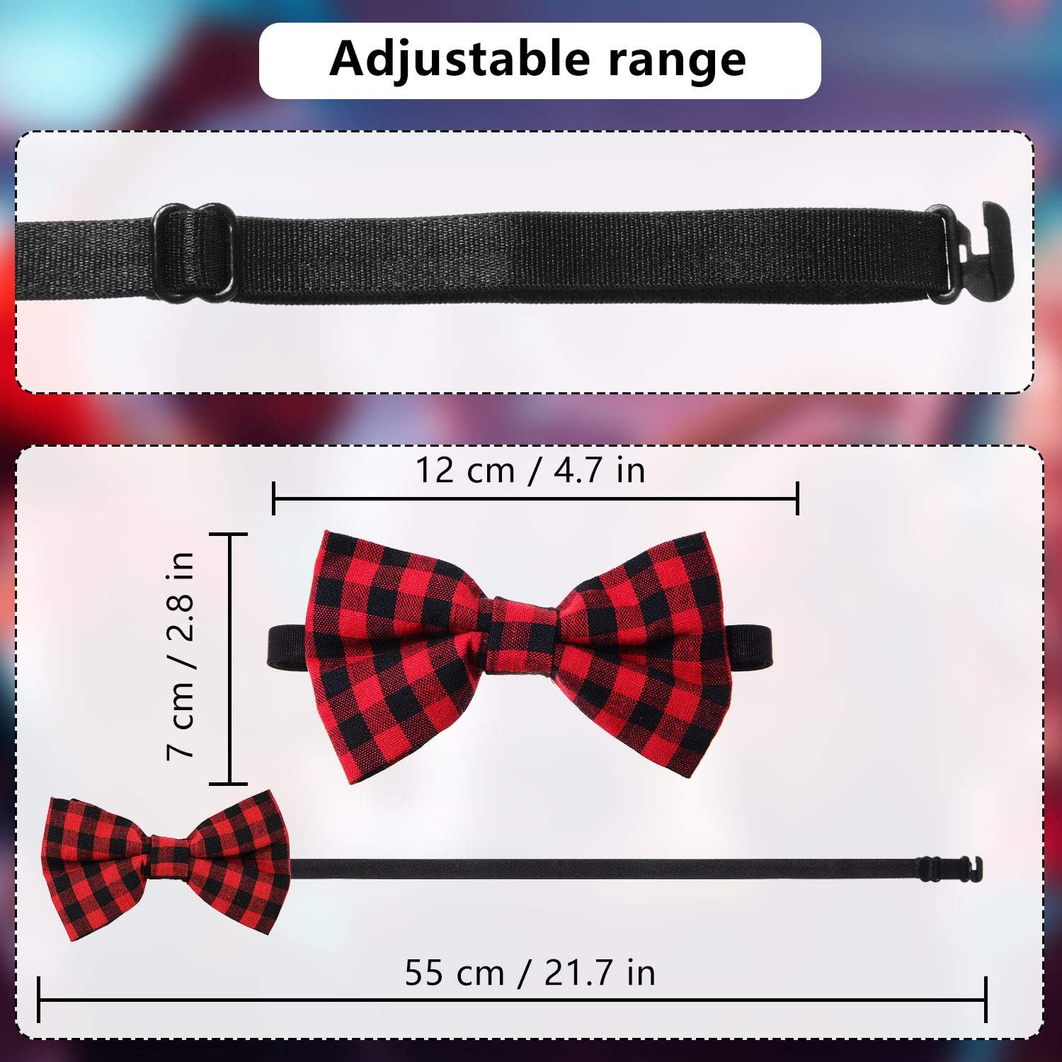 SATINIOR 3 Pcs Halloween Nerd Costume Accessory Kit,Plaid,Black Red