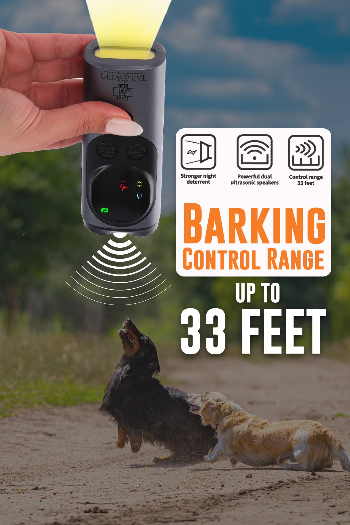Juego de dispositivos disuasorios de ladridos de perros 2 en 1 – Dispositivo anti ladridos para perros + silbato ultrasónico para perros + entrenador de clicker – Silenciador de ladridos