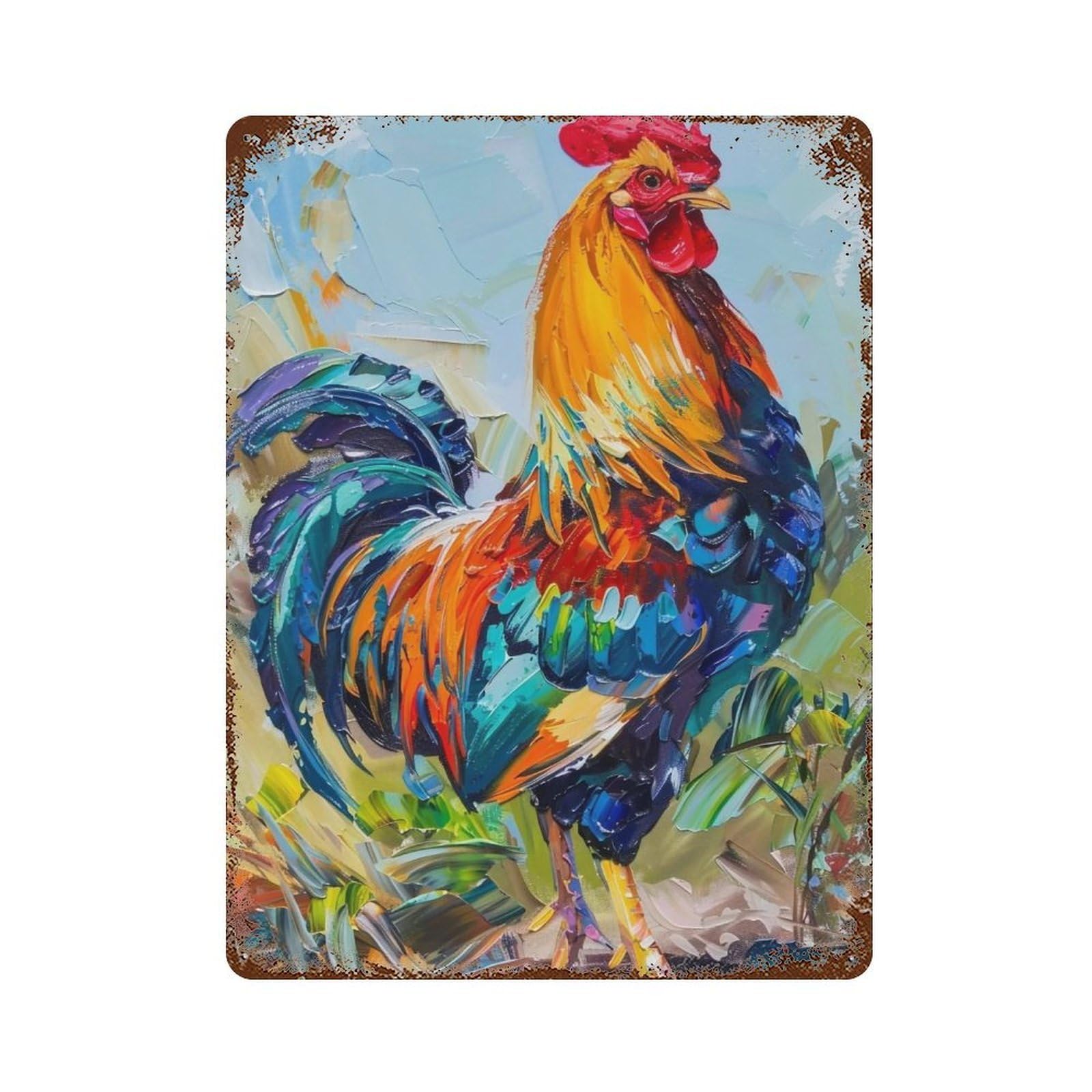HDURYEYRYY Proud Rooster 03 Wall Retro Iron Vintage Art Metal Tin Sign Poster Modern Home Cofffee Club Art Bar Shop Decor 40x30cm