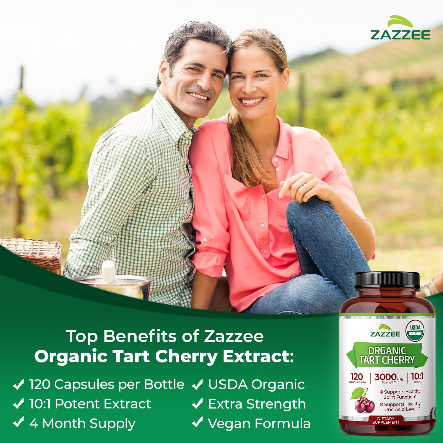 Amazon.com: Zazzee USDA Organic Tart Cherry 10:1 Extract, 120