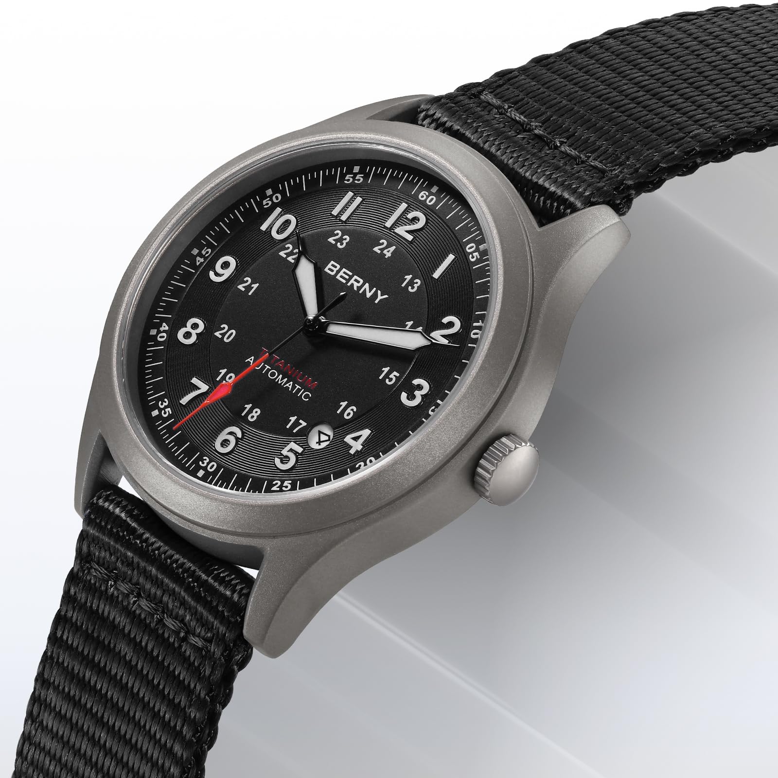 BERNY Titanium Herrenuhr Automatische Armbanduhr Super Leuchtkraft 10ATM Wasserdicht