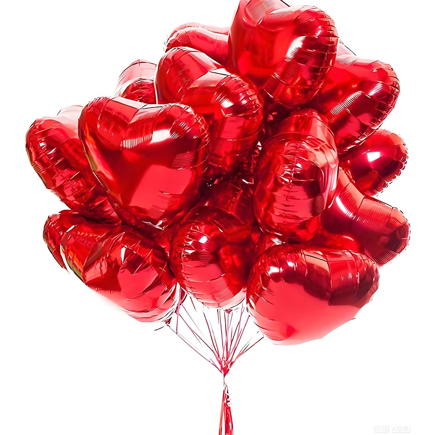 Finypa 25pcs Heart Shape Foil Mylar Balloons Red 18" for Birthday Party Decorations, Wedding Decor, Engagement Party, Holiday, Baby show (Red)