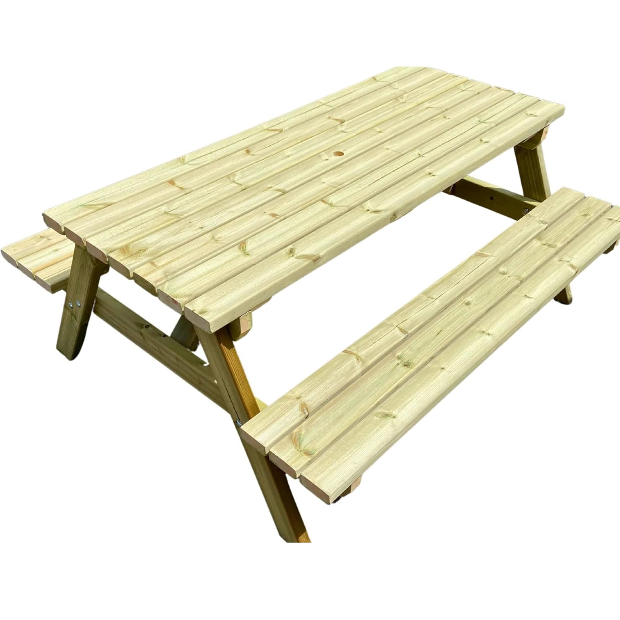 MG Timber Heavy Duty Premium, A-frame Picnic table, Bench. Made From Pressure Treated Swedish Redwood (SQ CORNERS, 4FT)