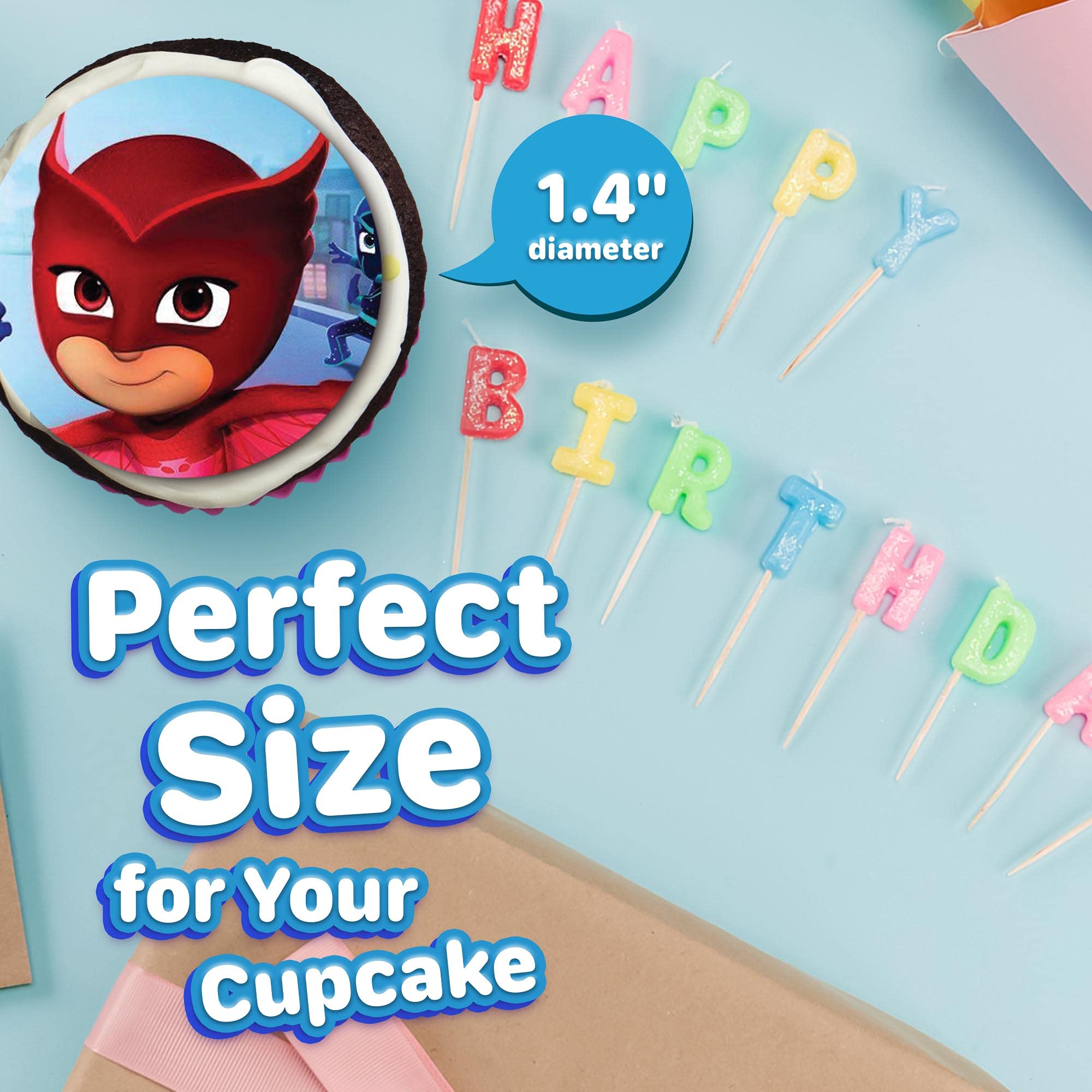 30 x Edible Cupcake Toppers PJ Masks Themed Collection of Edible Cake