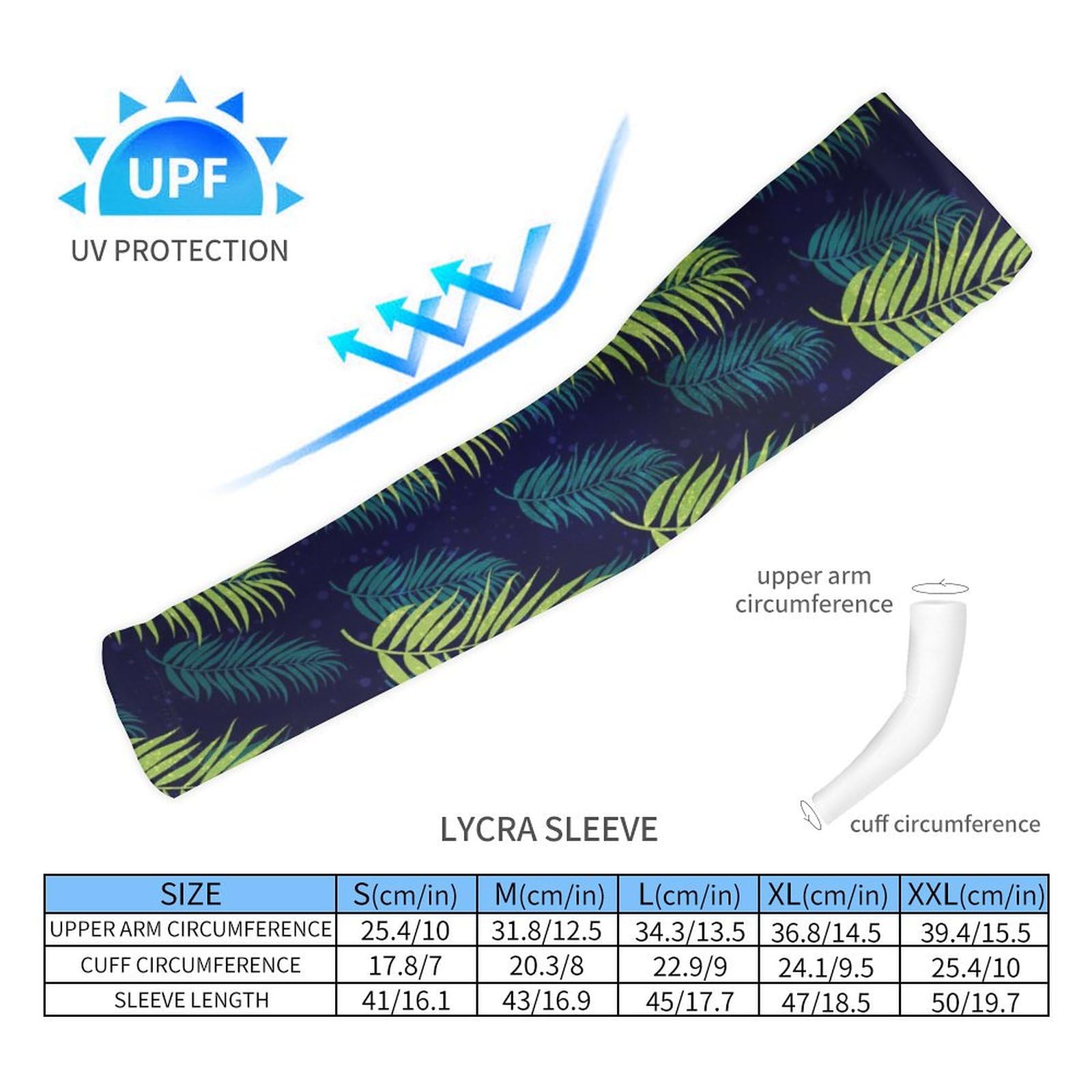 Cvrozpwy Arm Sleeves for Men Women Hawaii Leaf Sun Protection Sleeves Compression Arm Sleeves Tattoo Cover Up for Outdoor